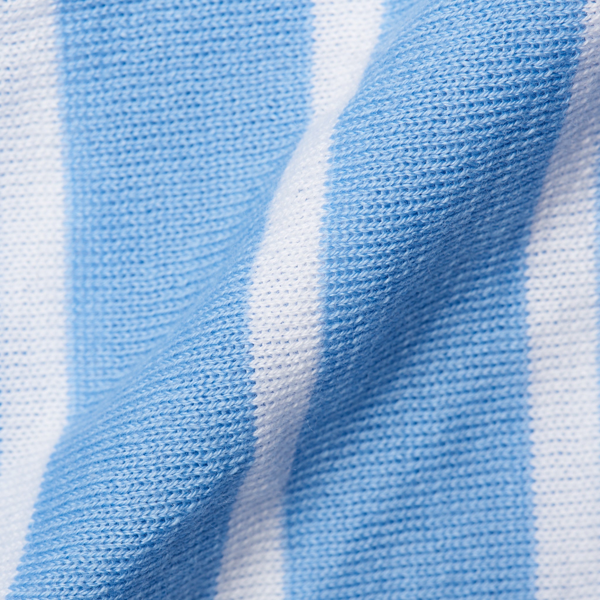 KITON Napoli Handmade Light Blue Striped Cotton V-Neck Sweater EU 50 NEW US M