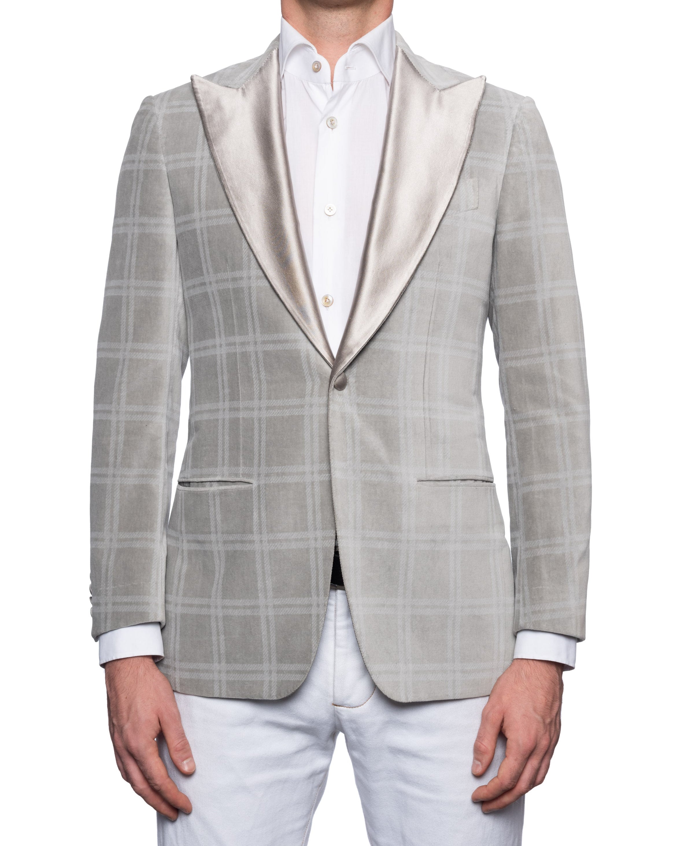 KITON Handmade Gray Velvet Cotton Dinner Jacket EU 46 NEW US 36 KITON