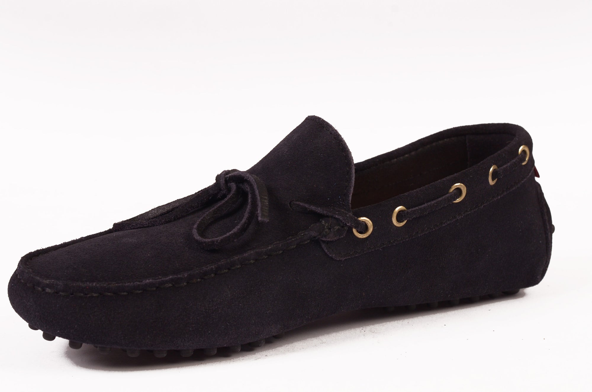 KITON NAPOLI Navy Blue Suede Loafers Driving Car Shoes Moccasins NEW