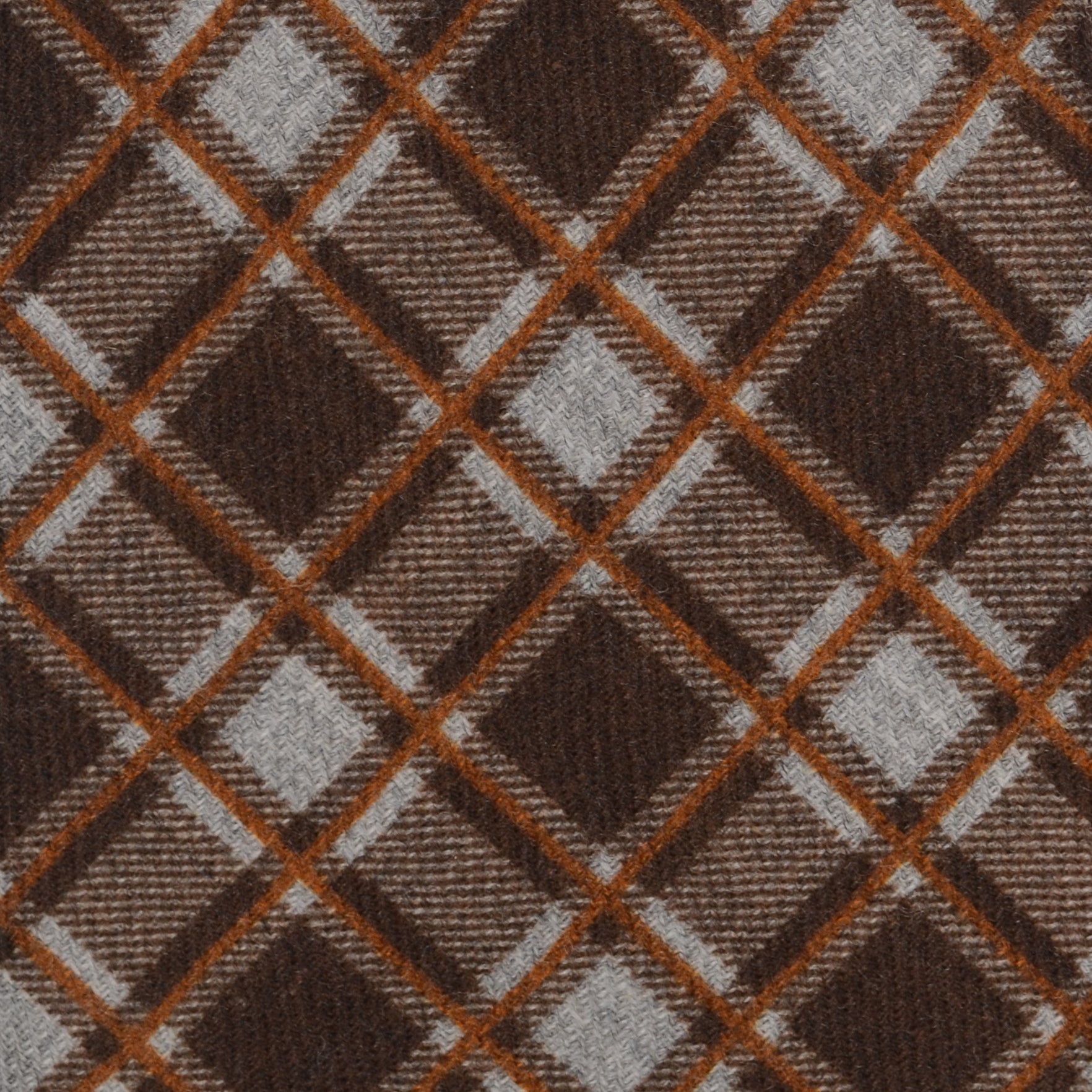 KITON Napoli Hand-Made Seven Fold Brown Wool-Silk Plaid Tie NEW