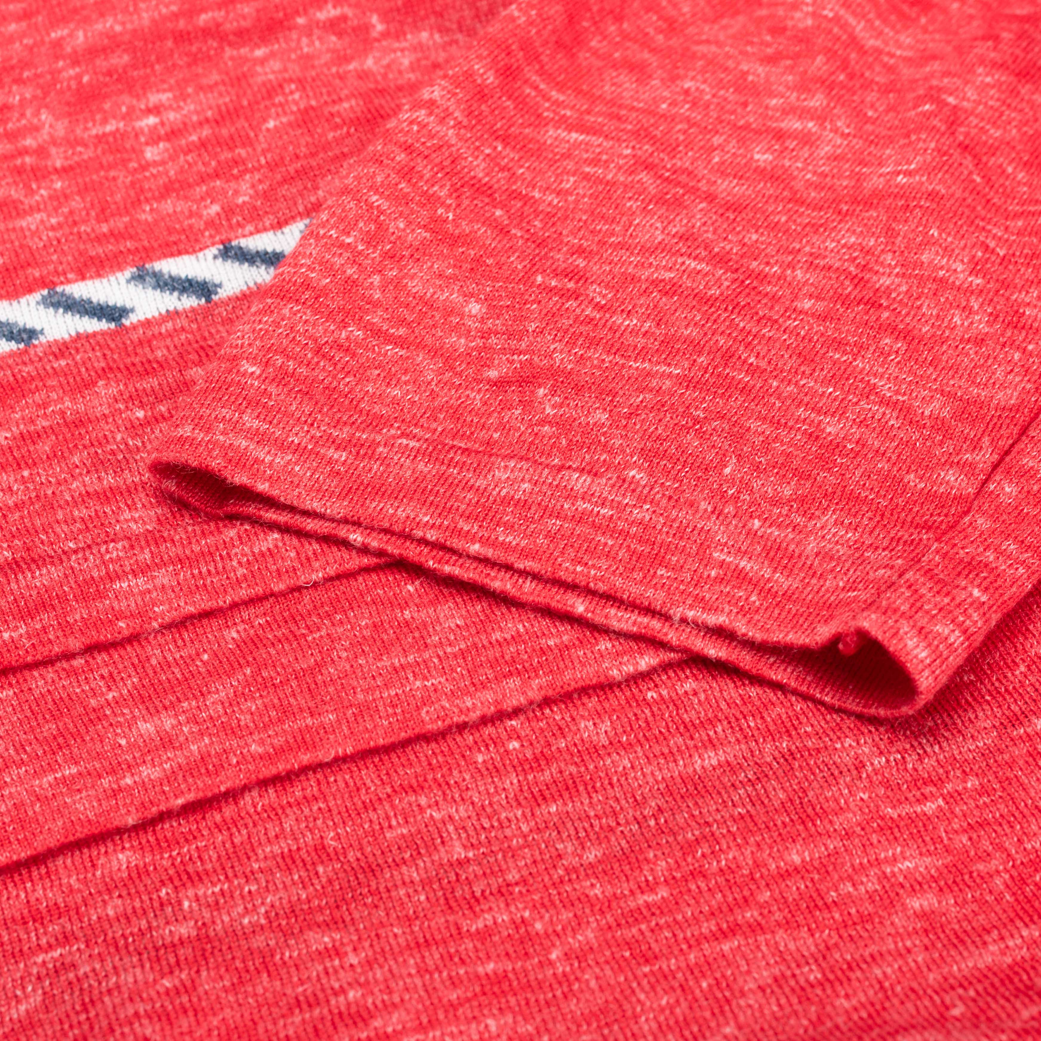 KITON Napoli Red Striped Silk-Linen Crewneck Sweater EU 50 NEW US M