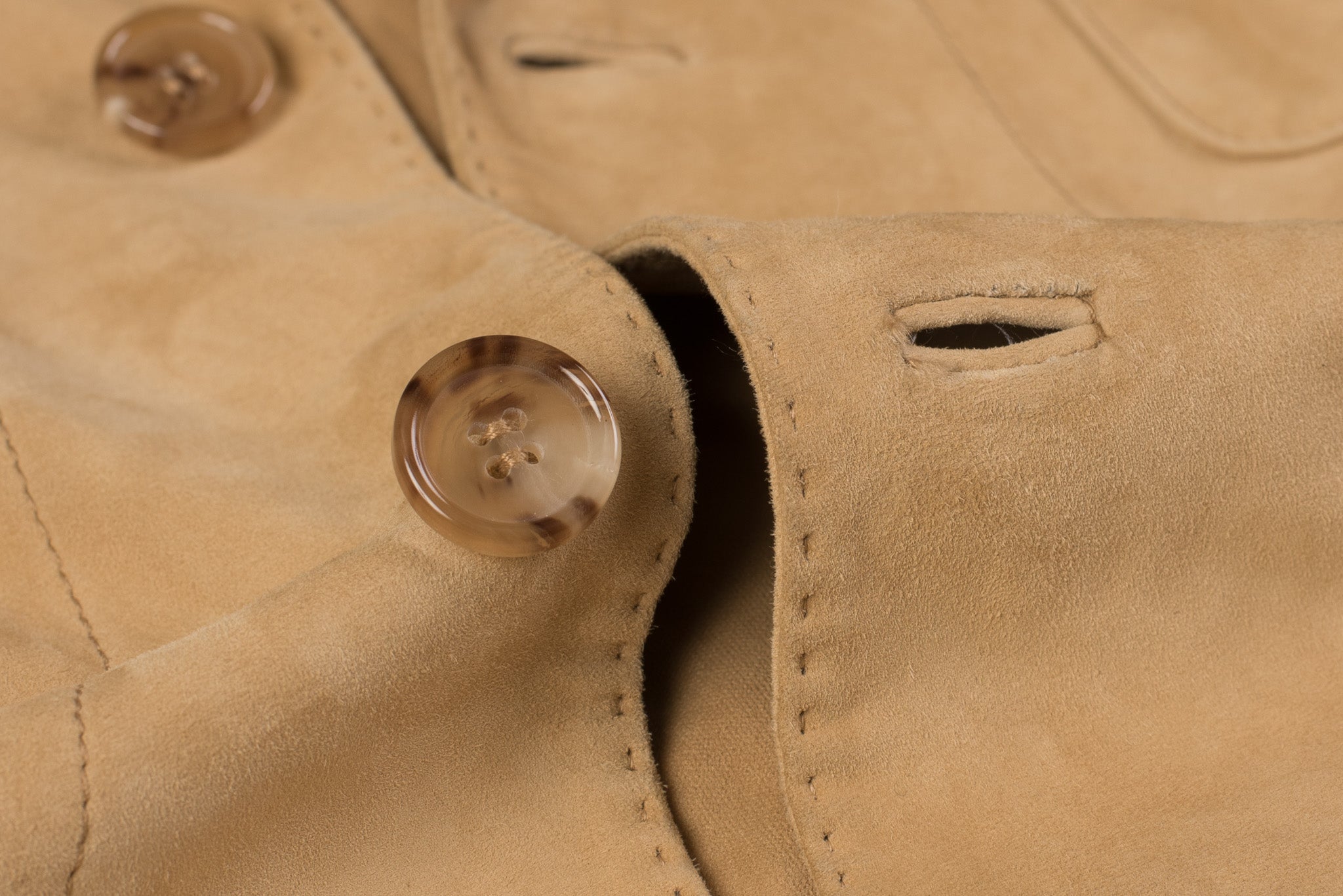 KITON Napoli Handmade Tan Suede Leather Unlined Jacket EU 50 US 40 KITON