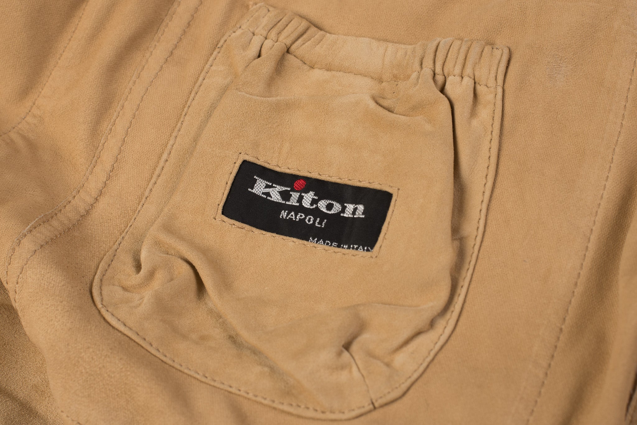 KITON Napoli Handmade Tan Suede Leather Unlined Jacket EU 50 US 40