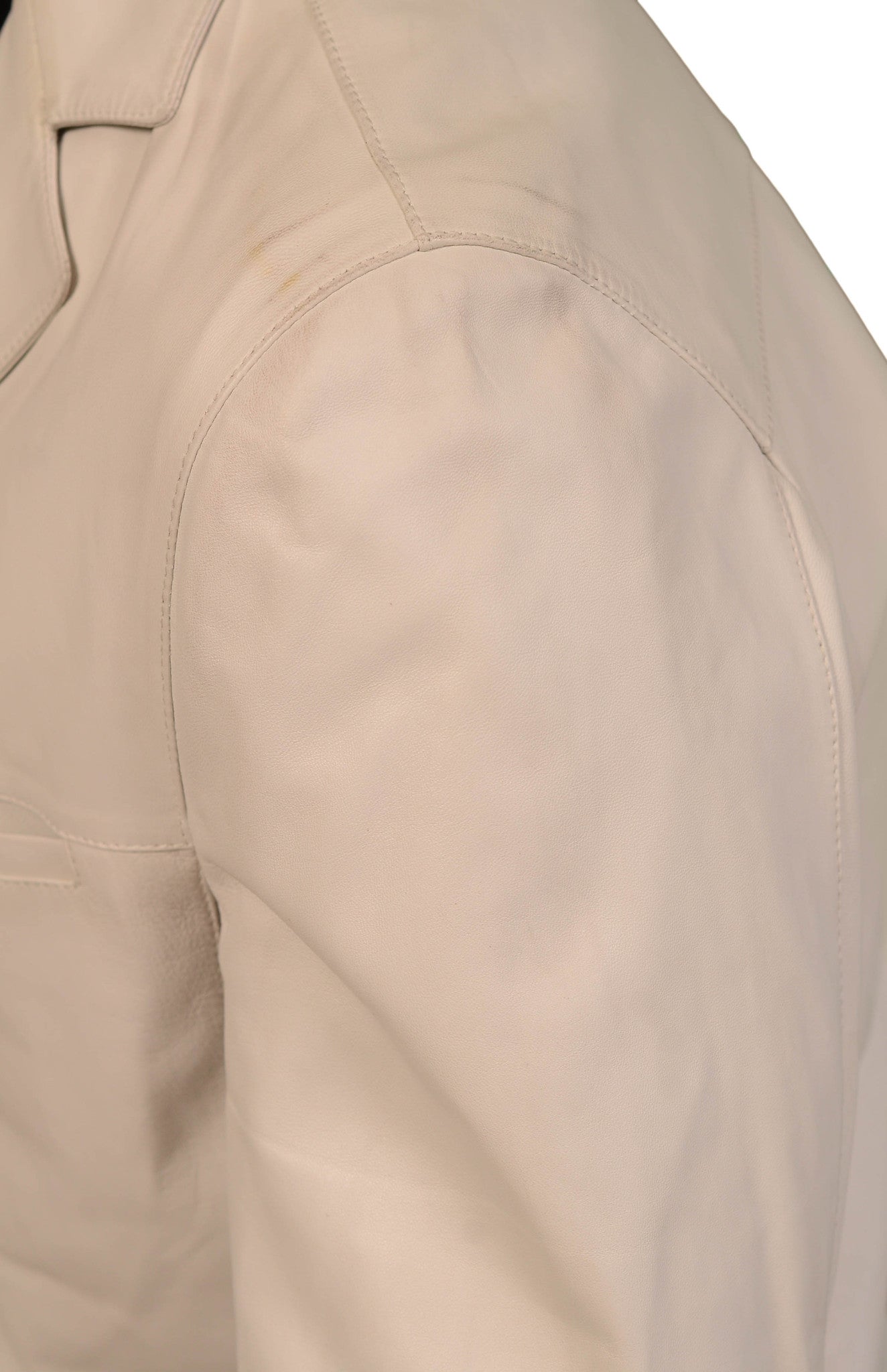 KITON Napoli Solid Off-White Leather Jacket Coat with Perforated Details EU 50/ US 40 - SARTORIALE - 9