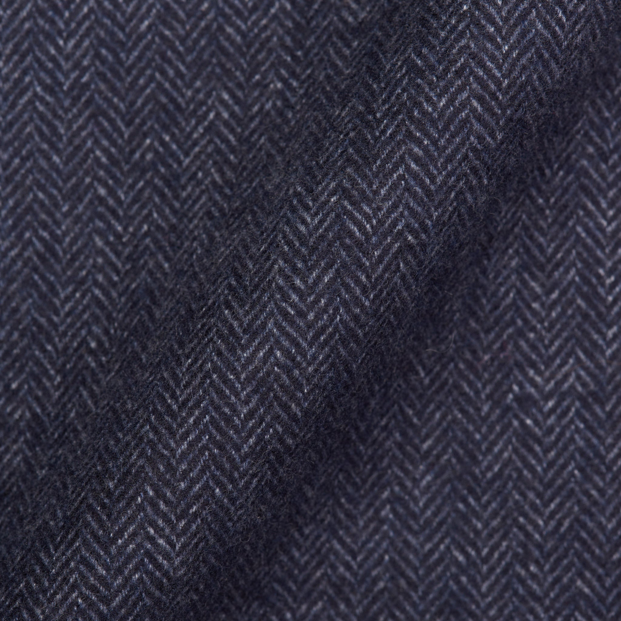 LORO PIANA Blue Herringbone Cotton-Wool-Cashmere Jacket Coat EU 54 NEW US XL
