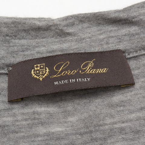 LORO PIANA Melange Gray Cashmere Long Sleeve T-Shirt Size L Light