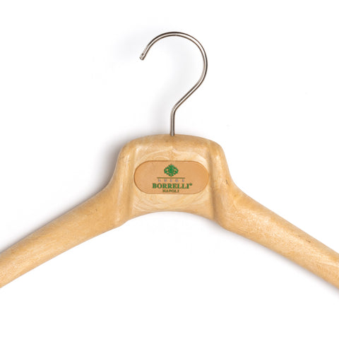 LUIGI BORRELLI Beige Plastic Wood Look Coat Hanger Set of 5