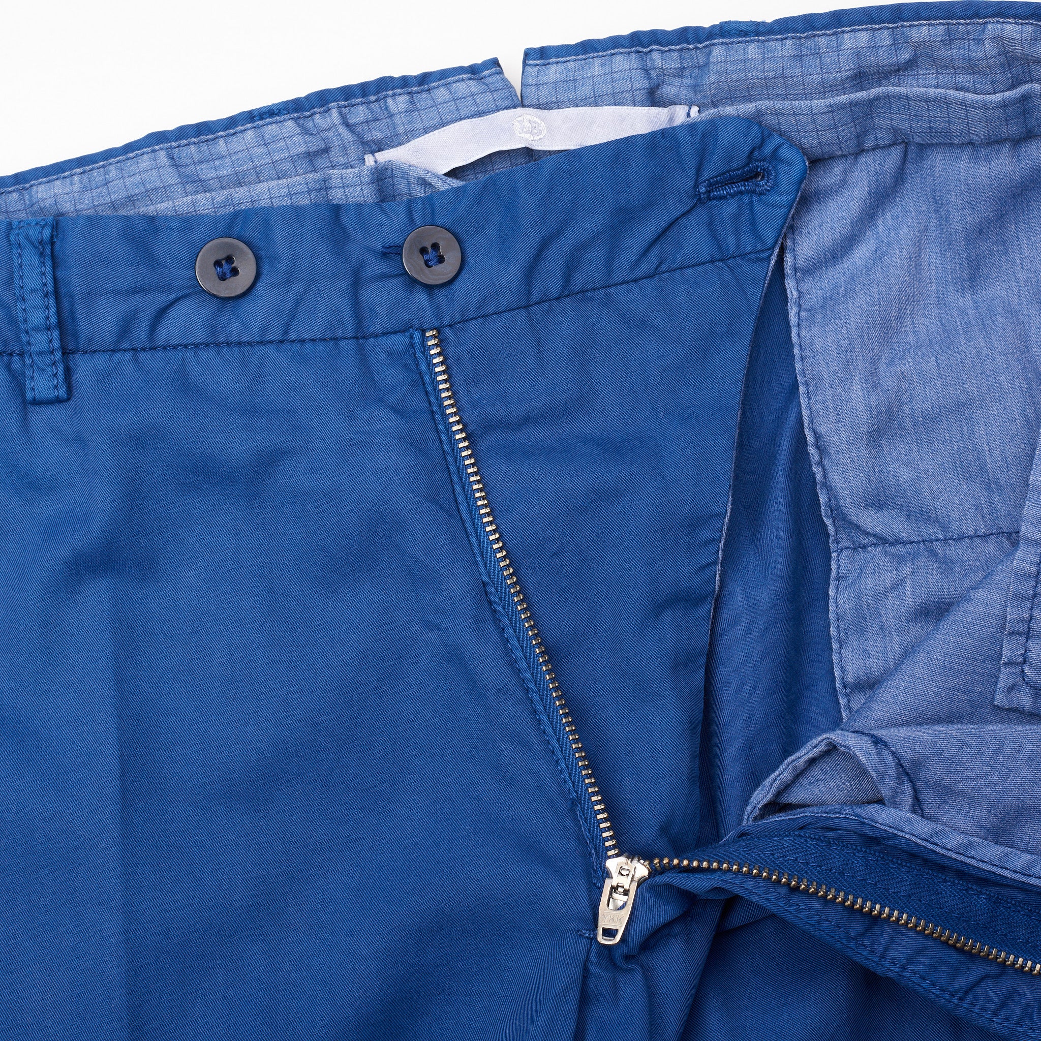 LUIGI BORRELLI Napoli Blue Cotton Chino Pants EU 50 US 34 LUIGI BORRELLI