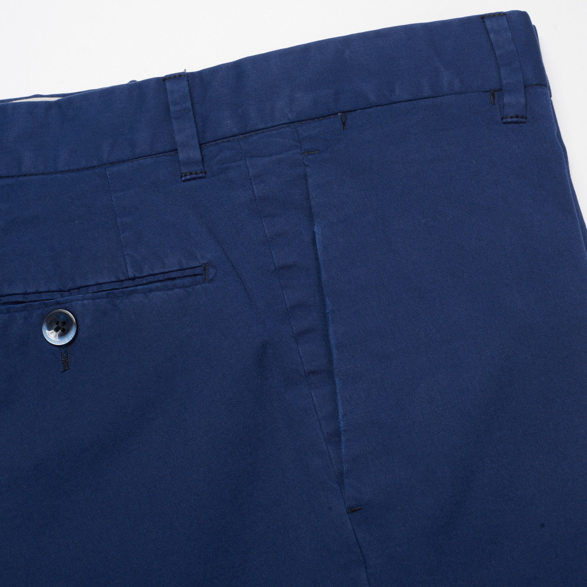 LUIGI BORRELLI Napoli Blue Stretch Cotton Flat Front Chino Pants 46 NEW 30 Slim LUIGI BORRELLI