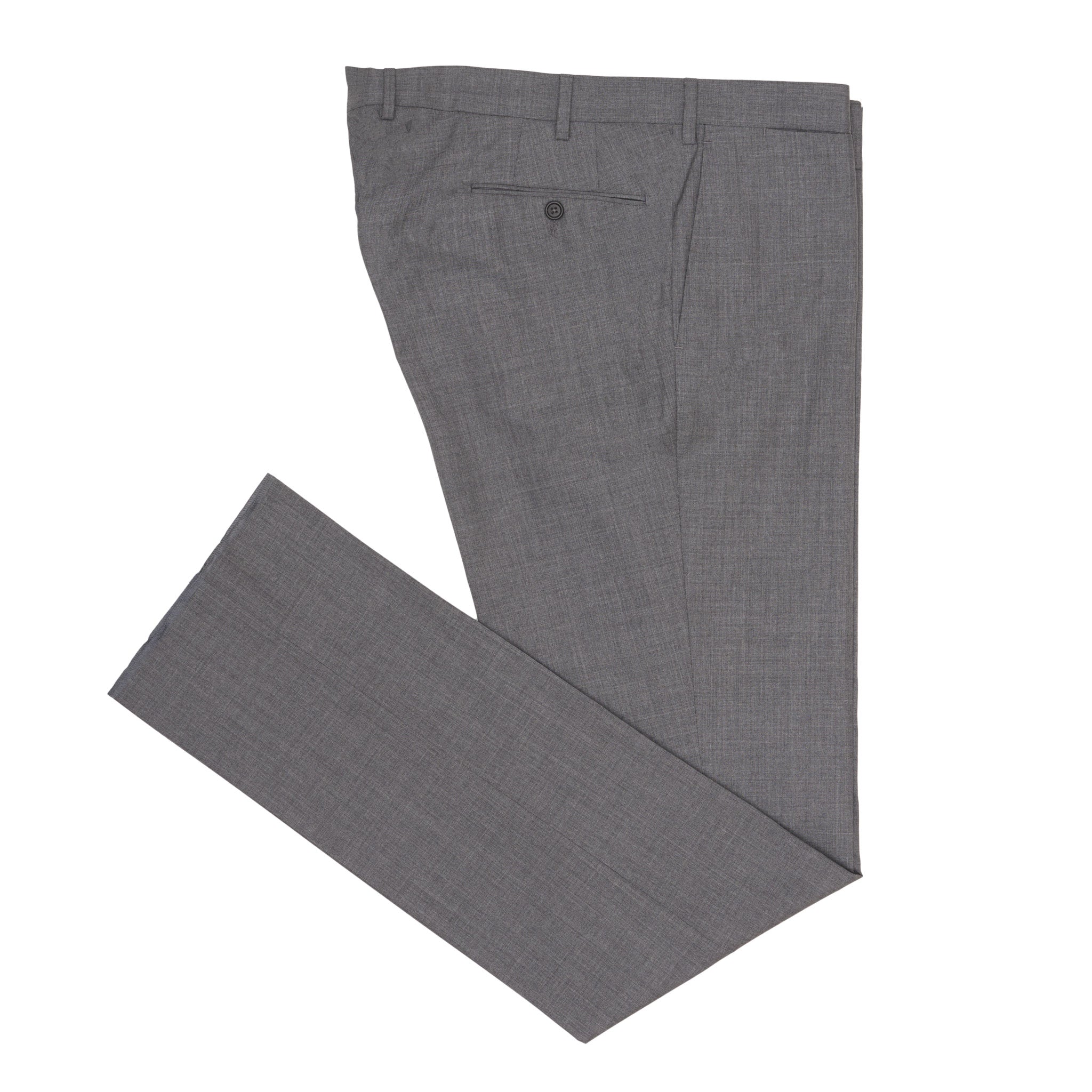 LUIGI BORRELLI Napoli Gray Wool Flat Front Dress Pants US 44 NEW EU 60