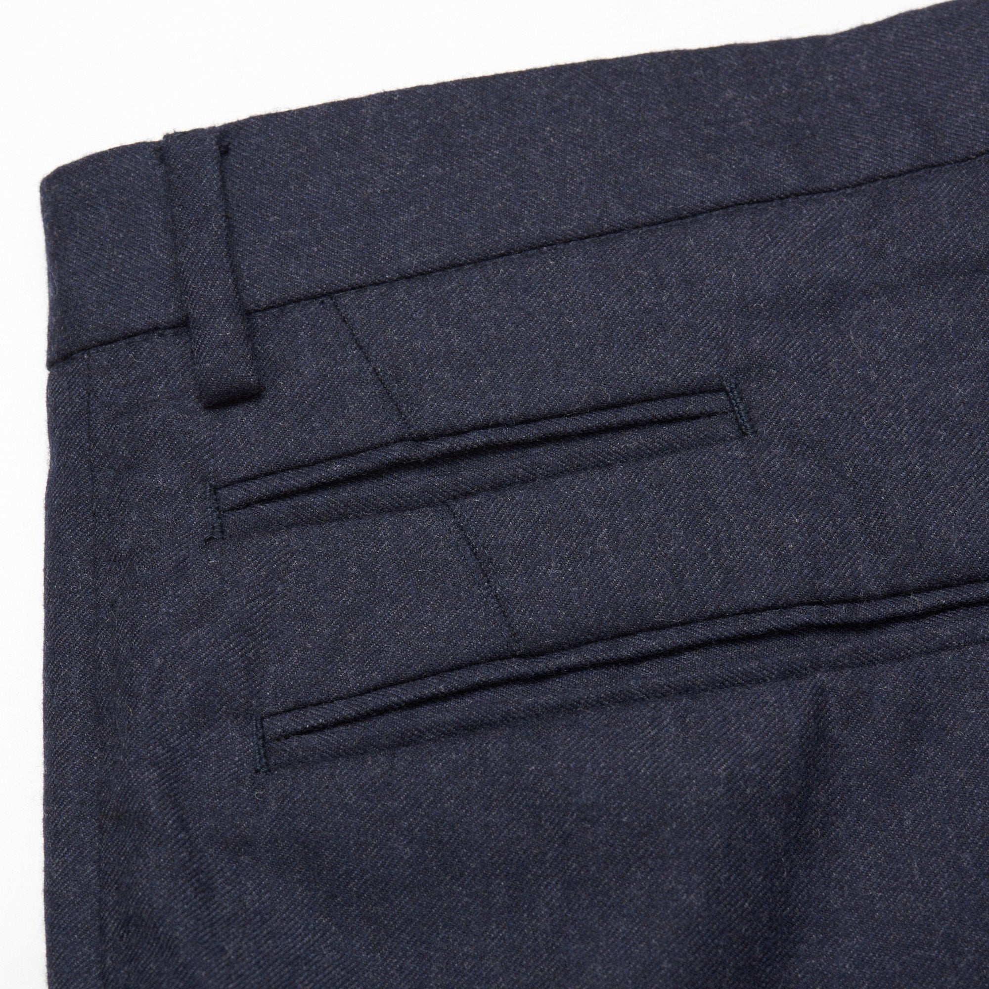 LUIGI BORRELLI Napoli Navy Blue Flannel Flat Front Pants EU 50 NEW US 34