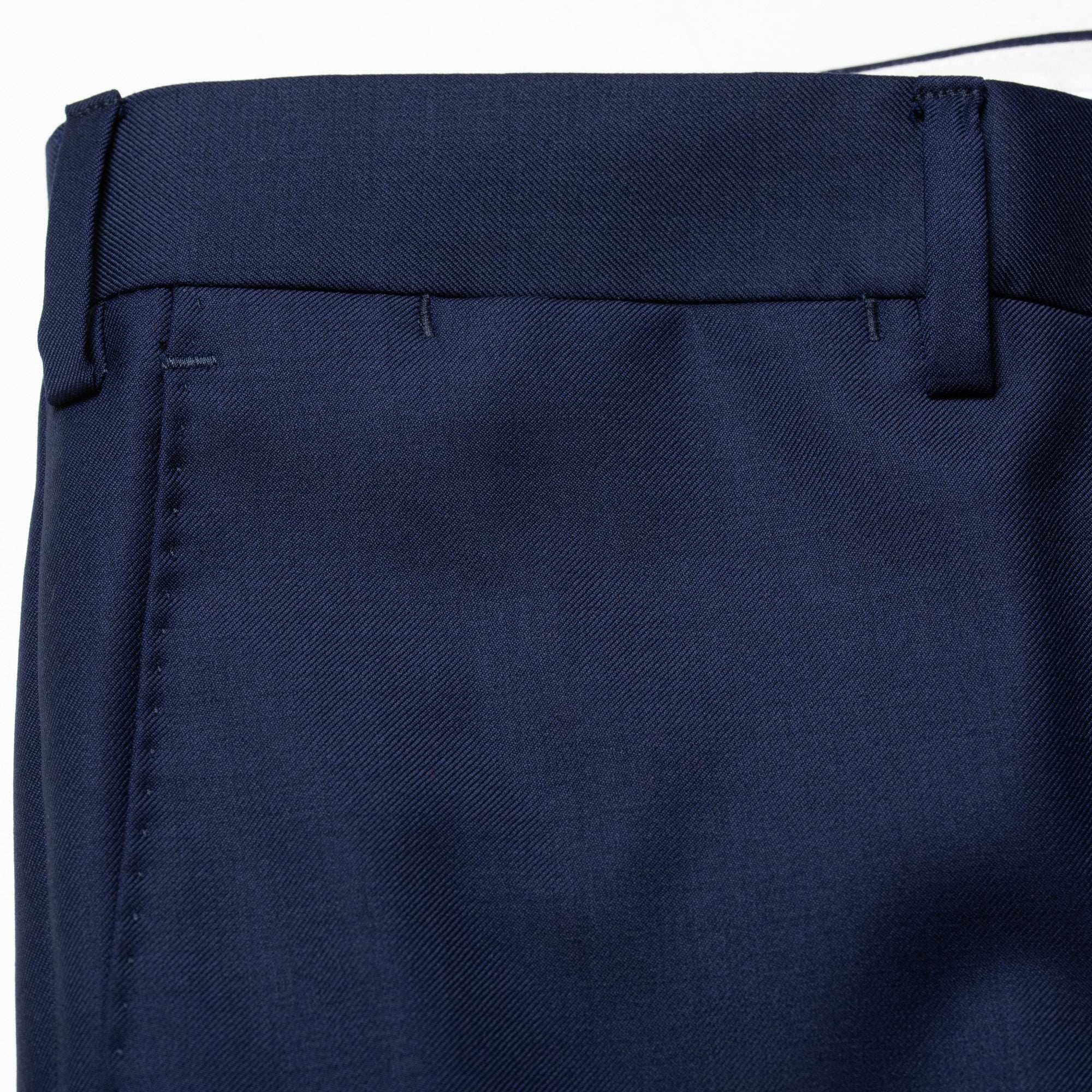 LUIGI BORRELLI Napoli Navy Blue Twill Wool Flat Front Dress Pants NEW Slim Fit LUIGI BORRELLI