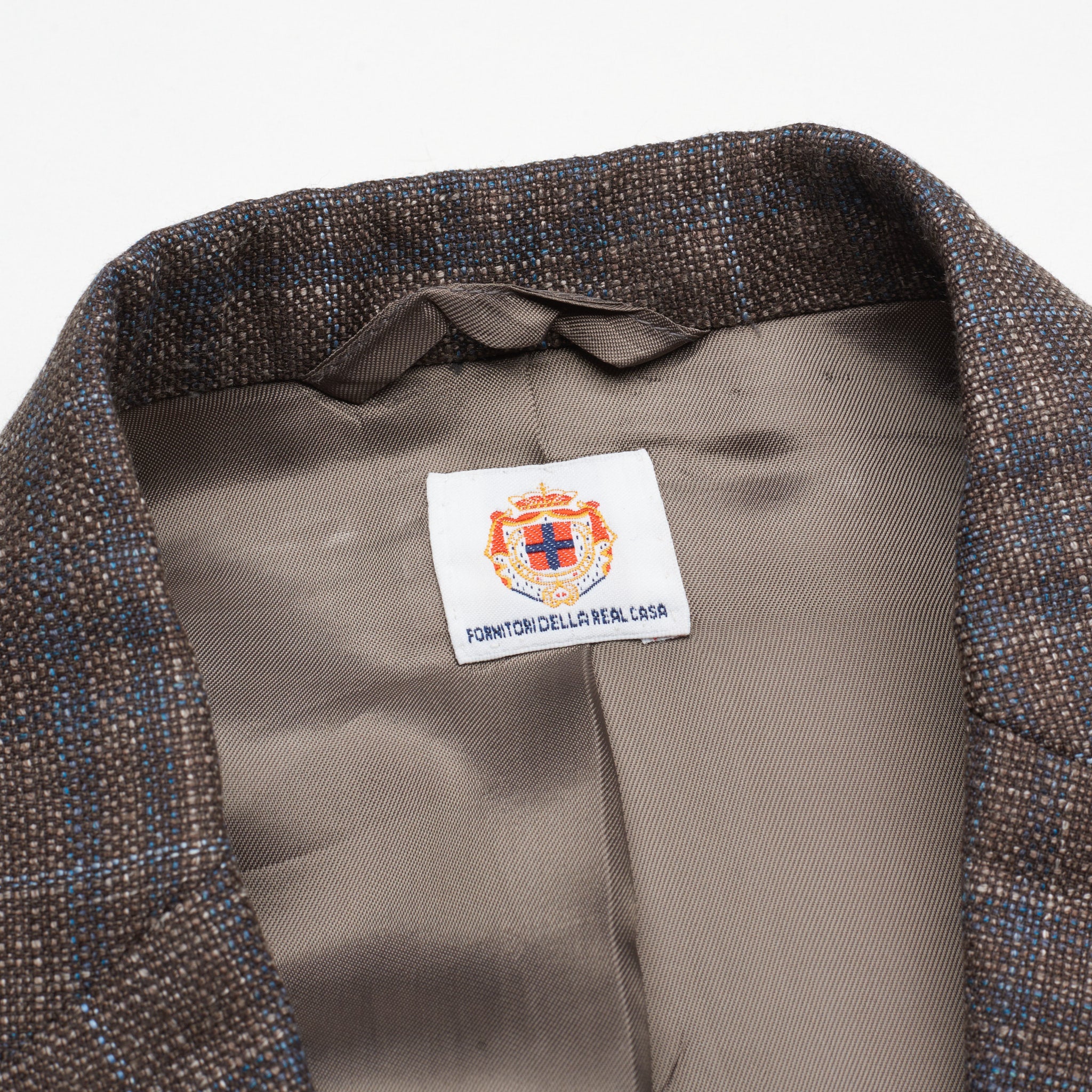 LUIGI BORRELLI "SALINA"Brown Plaid Wool-Silk-Linen Jacket EU 50 NEW US 40 LUIGI BORRELLI