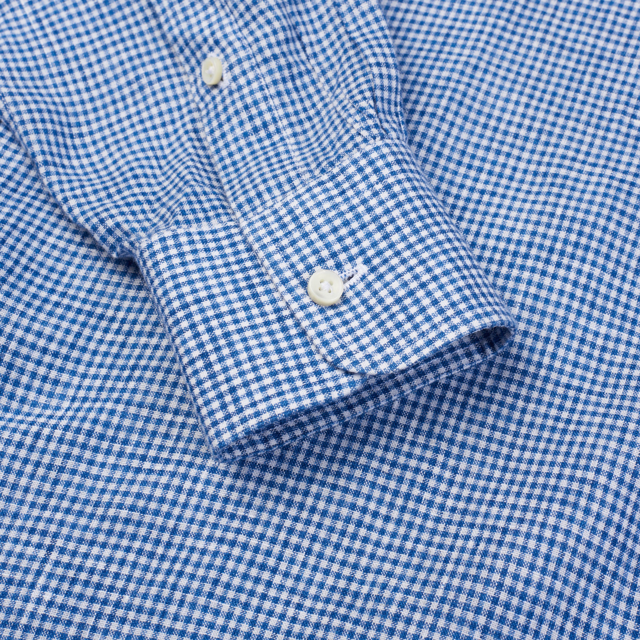 M.BARDELLI Milano Blue Gingham Check Linen 1 Pocket Casual Shirt NEW Size M