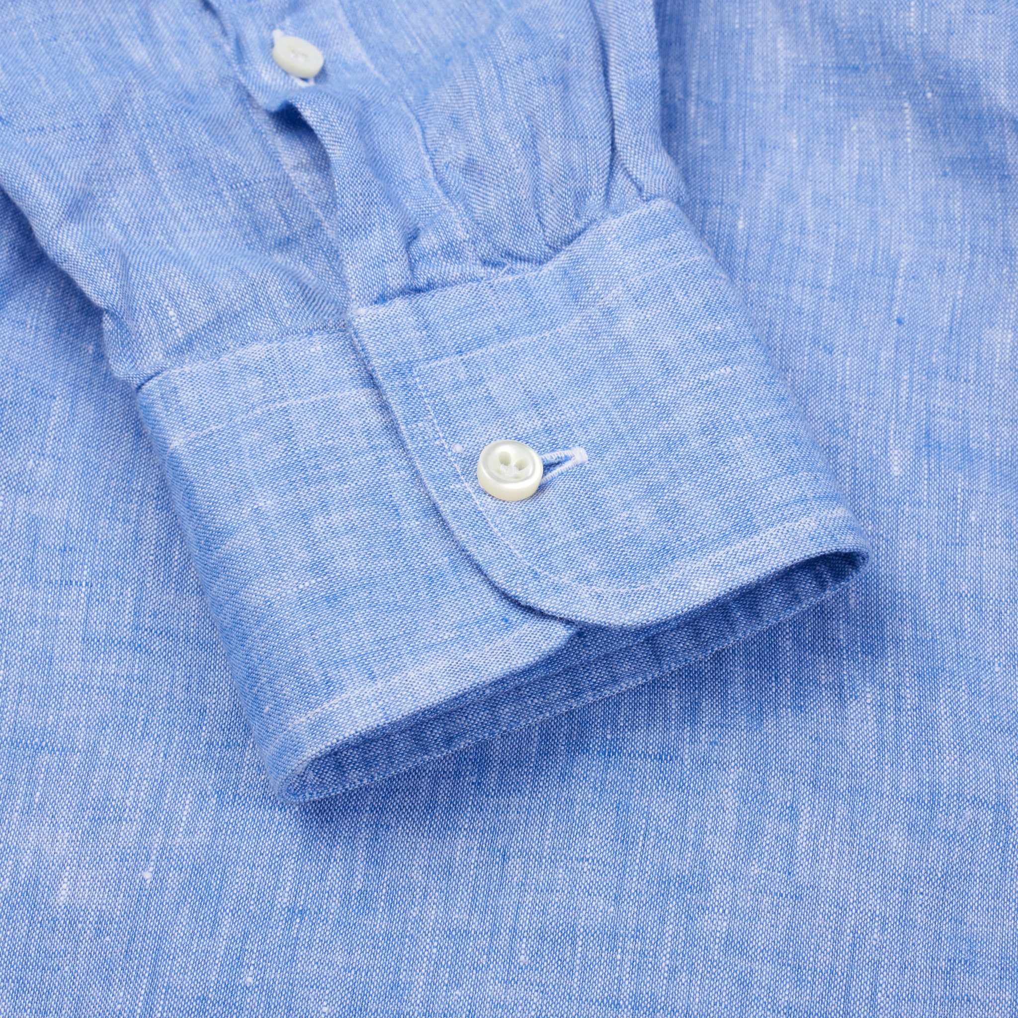 M.BARDELLI Milano Chambray Blue Linen 1 Pocket Casual Shirt NEW Size M M.BARDELLI
