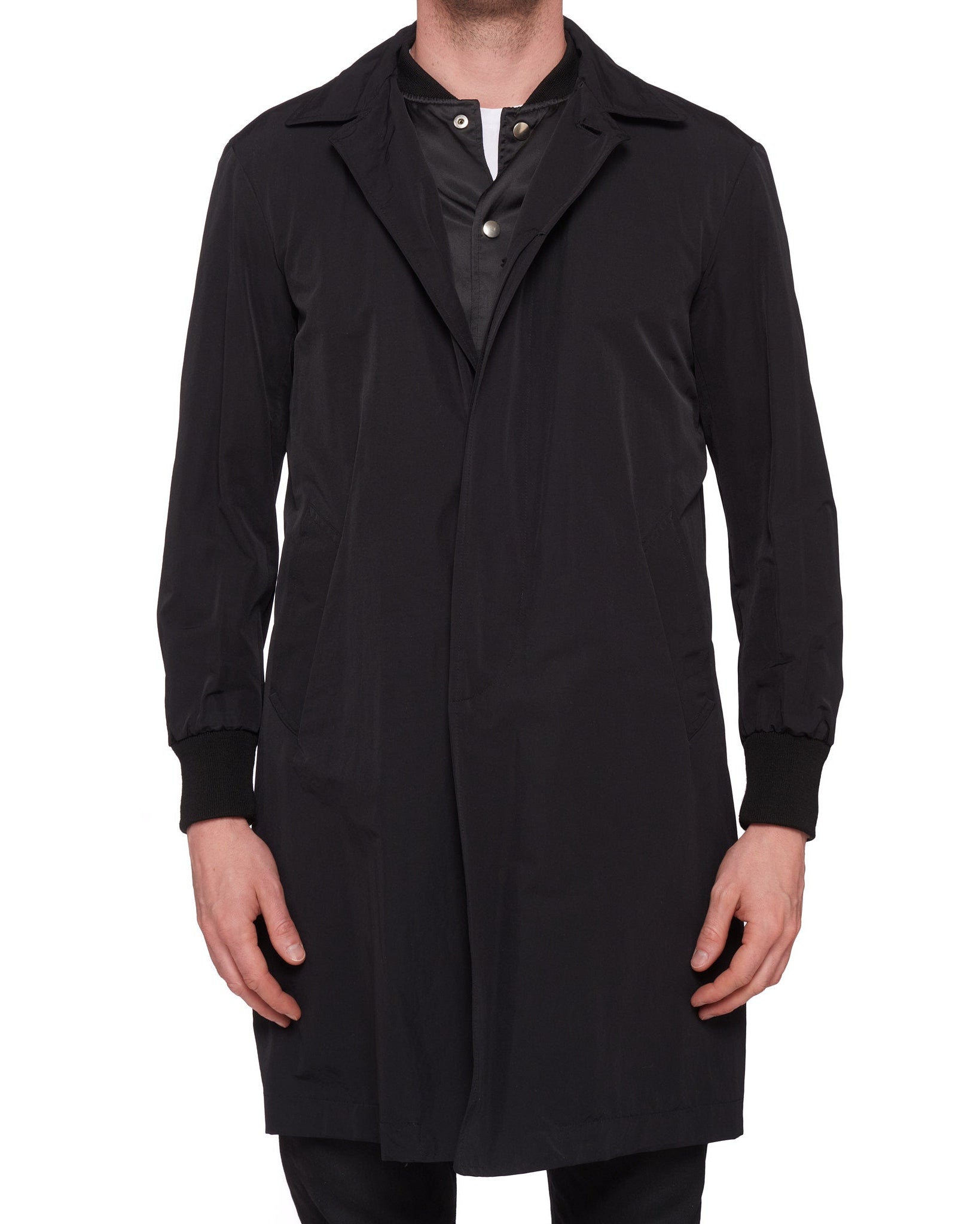 MAISON MIHARA YASUHIRO Black Satin Reversible Jacket Coat Size 46 US XS MIHARA YASUHIRO