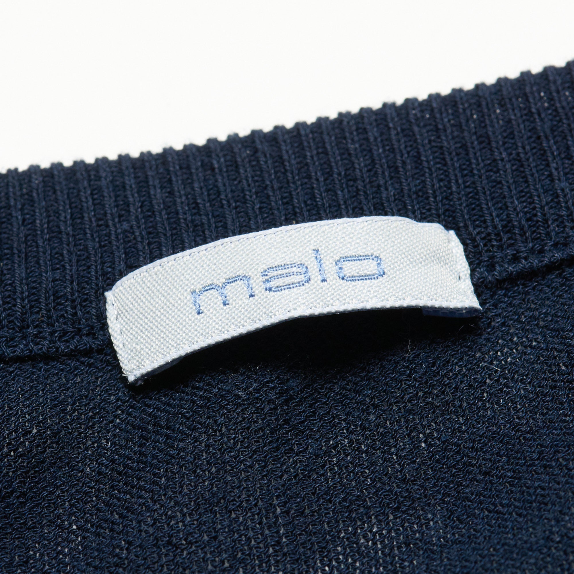 MALO Navy Blue Cotton Knit Short Sleeve T-Shirt EU 54 US L Slim Fit