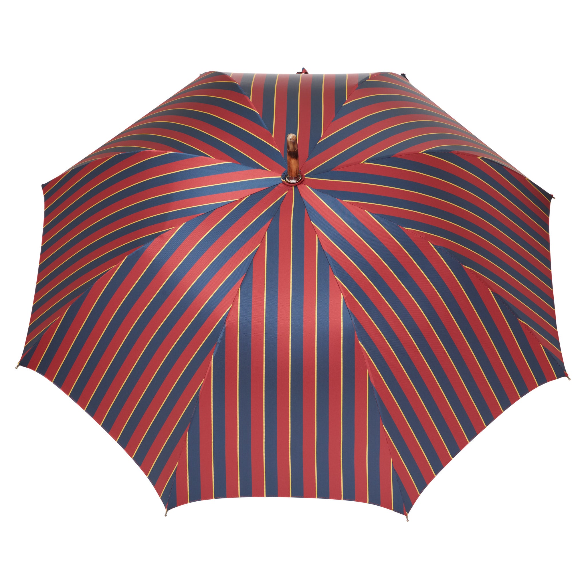 MARIO TALARICO Chestnut Wood Multi-Color Regimental Striped Umbrella MARIO TALARICO