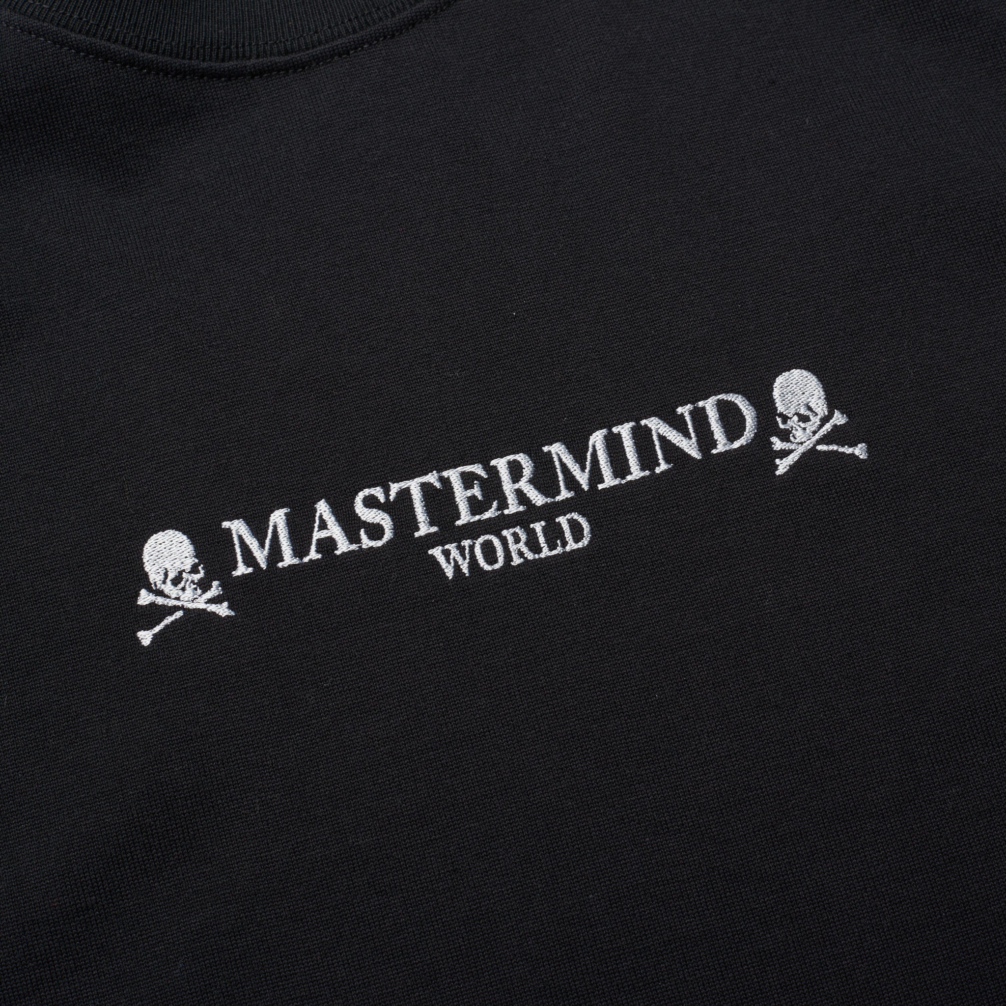 MASTERMIND WORLD Black Cotton Embroidered Chest Logo Tee T-Shirt NEW Size L