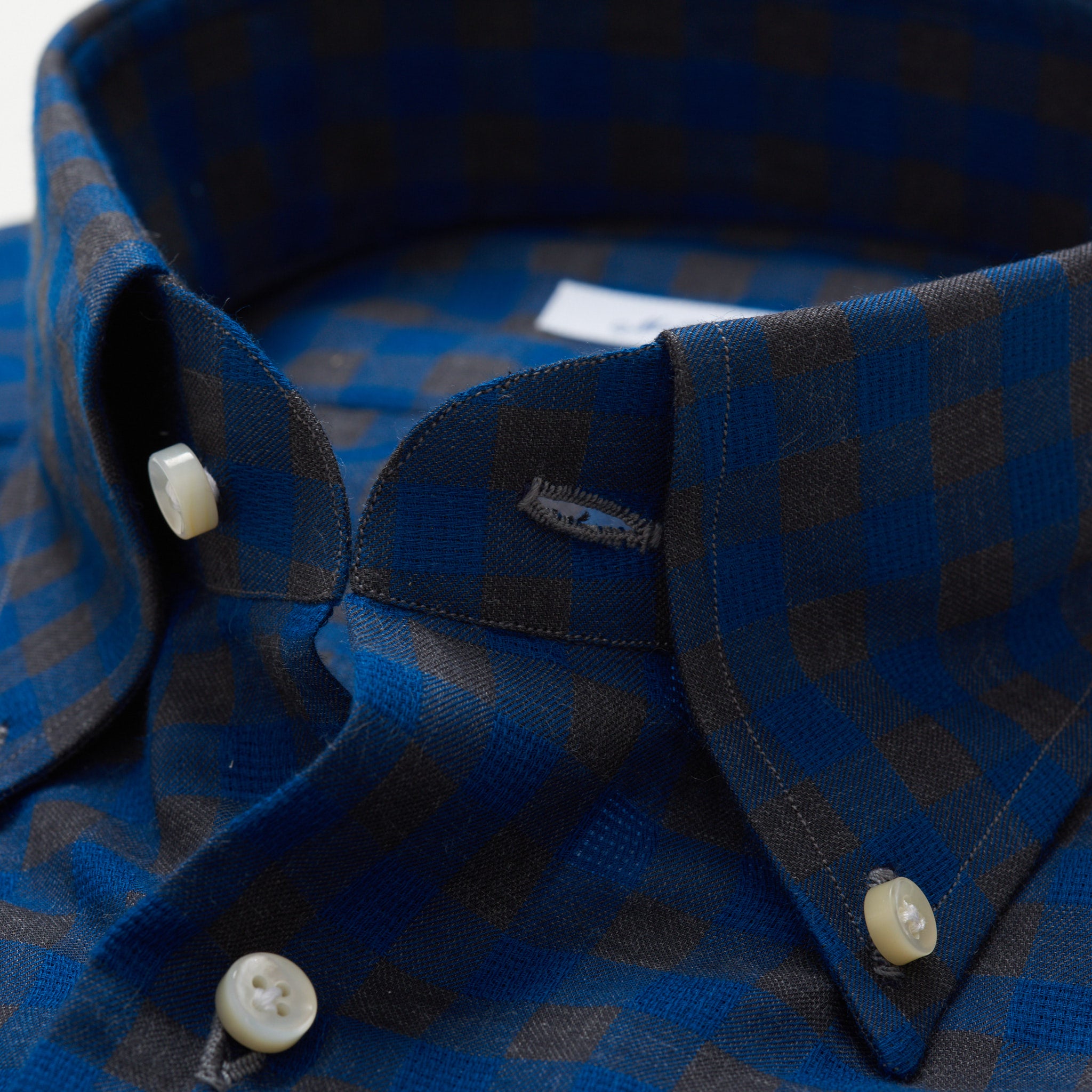 MATTABISCH by Kiton Handmade Blue-Gray Plaid Button-Down Dress Shirt NEW MATTABISCH
