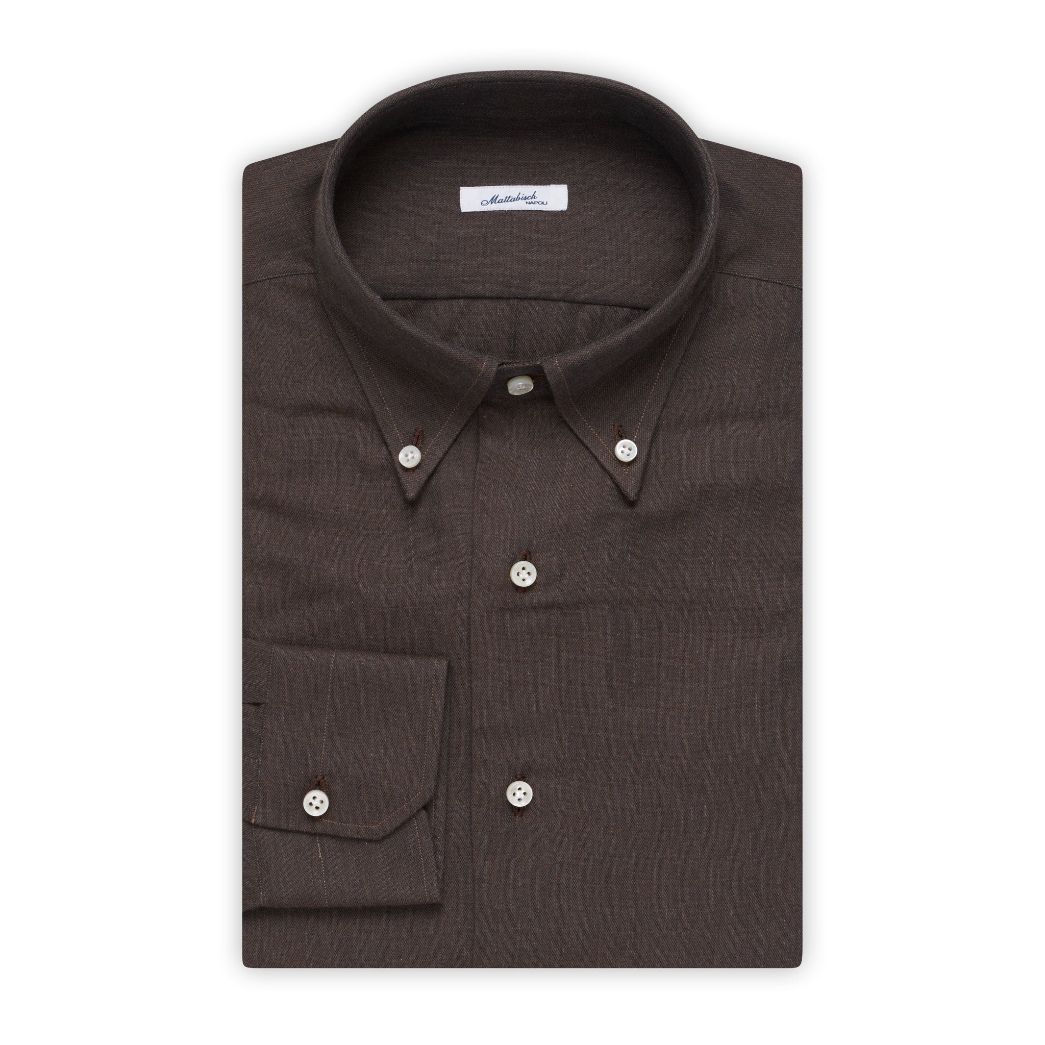 MATTABISCH by Kiton Handmade Solid Gray Button-Down Shirt 40 NEW 15.75 Slim