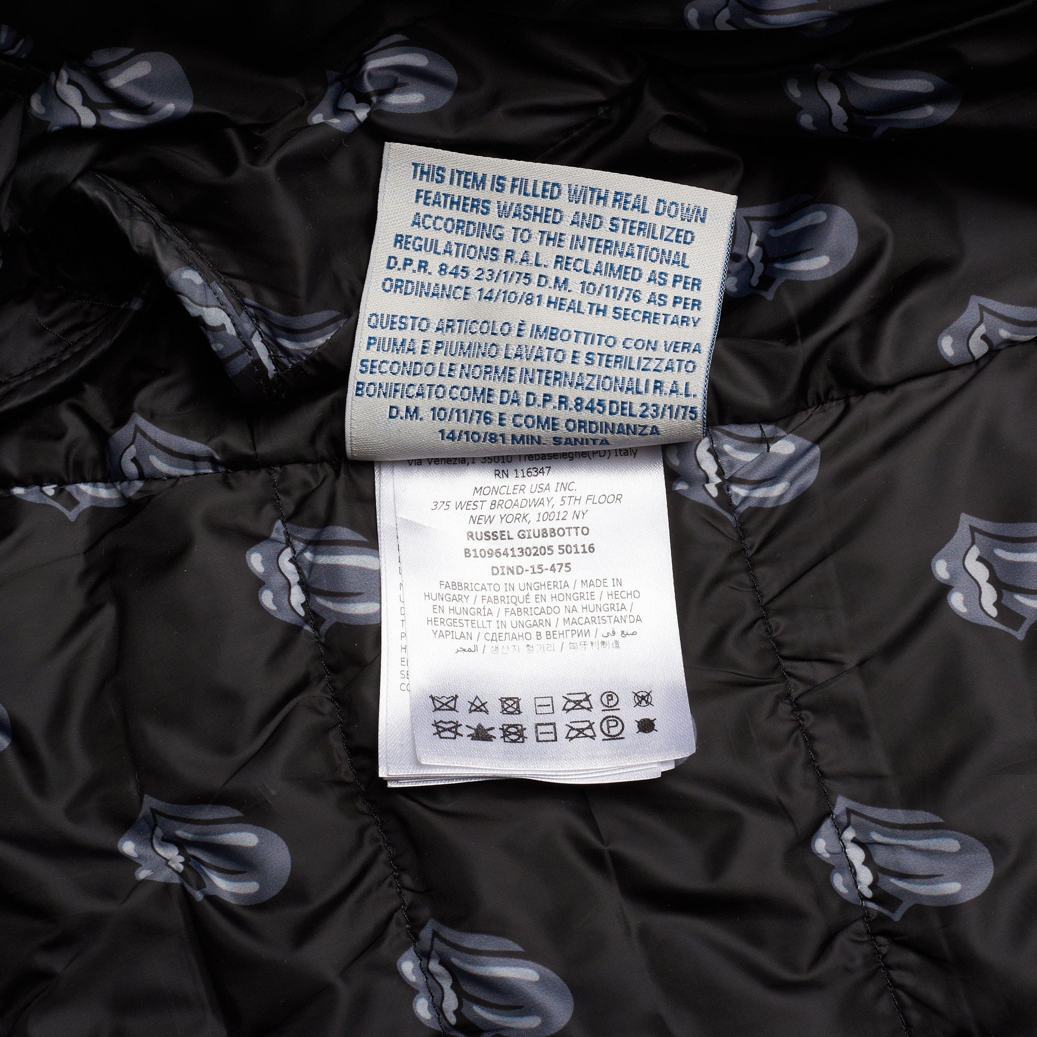 MONCLER x The Rolling Stones Capsule Collection Leather Biker Jacket Size 2 / M MONCLER