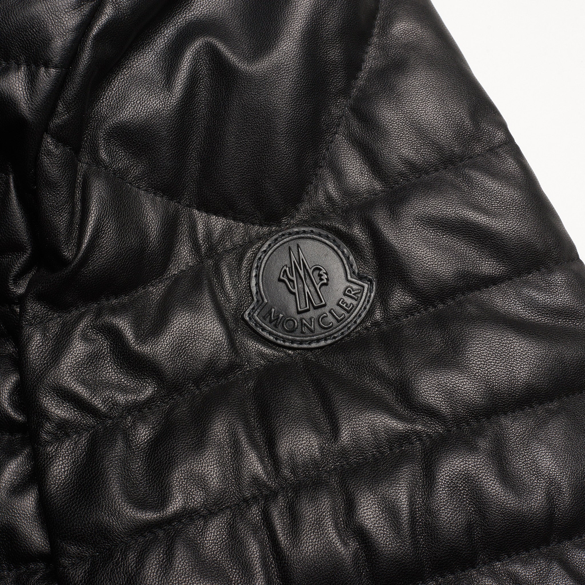 MONCLER x The Rolling Stones Capsule Collection Leather Biker Jacket Size 2 / M MONCLER