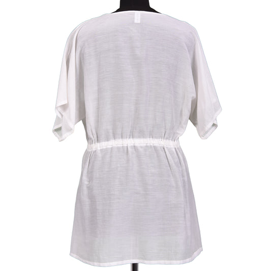 MOSCHINO Swim White Cotton-Silk Top Tunic Dress IT 42 NEW US 34 / M