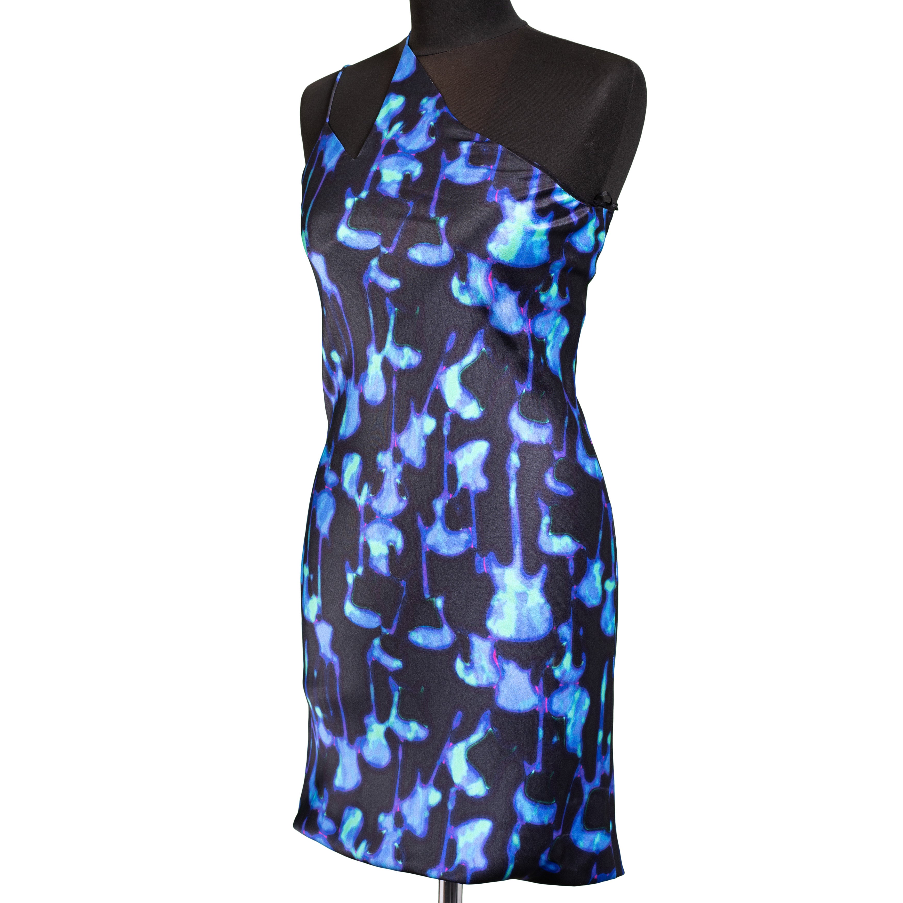 NINA RICCI PARIS Multi-Color Silk One Shoulder Dress Size FR 36 NEW US 4 WOMEN'S BOUTIQUE