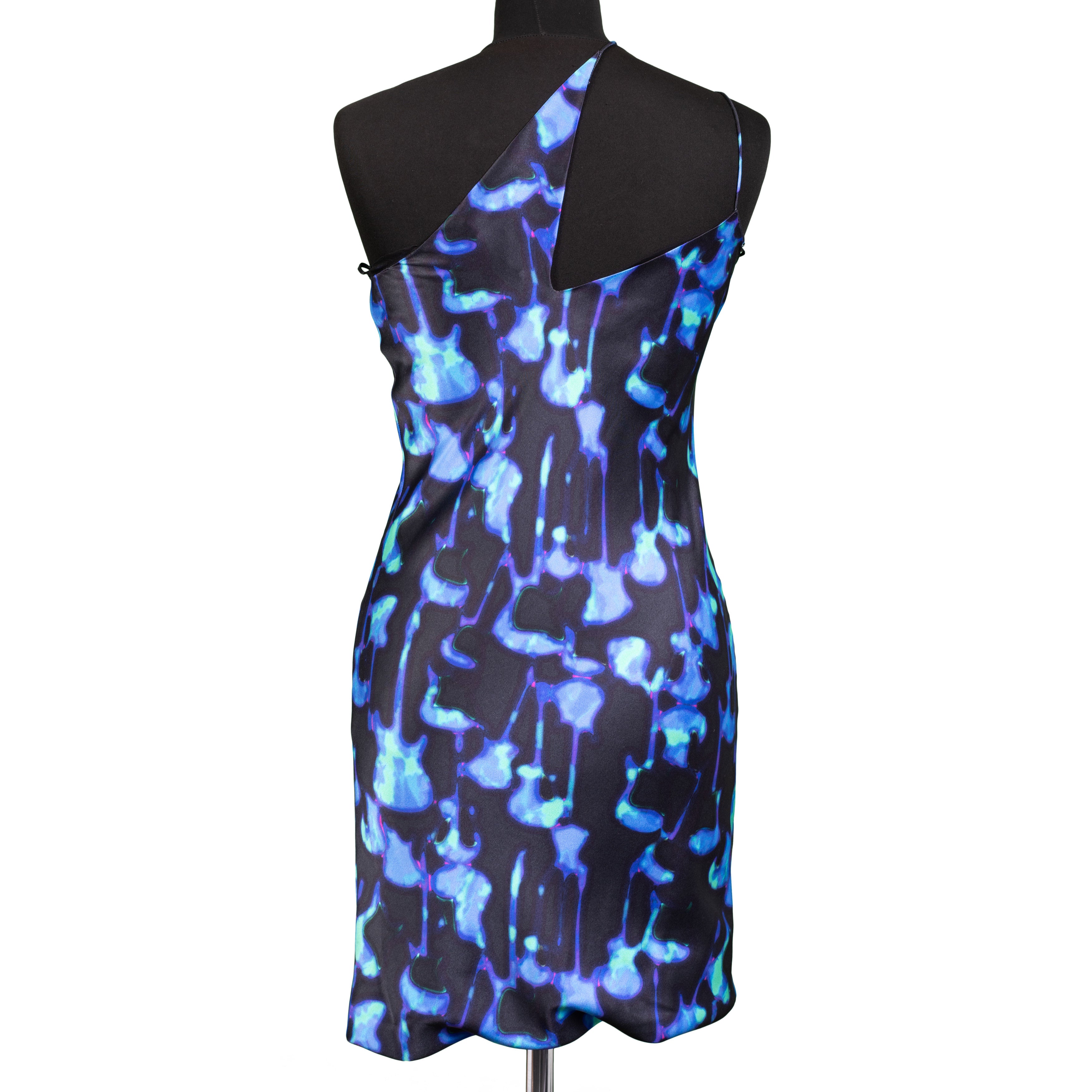 NINA RICCI PARIS Multi-Color Silk One Shoulder Dress Size FR 36 NEW US 4 WOMEN'S BOUTIQUE