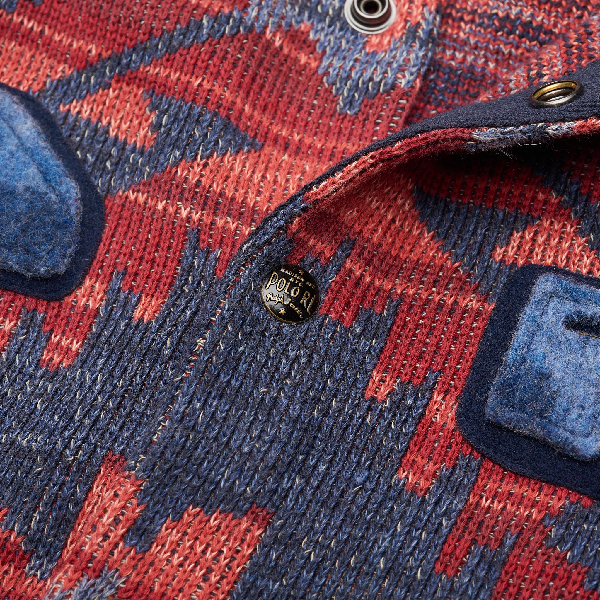 POLO RALPH LAUREN ‘67’ Sioux Star Knit Varsity Jacket Baseball Sweater NEW US L RALPH LAUREN