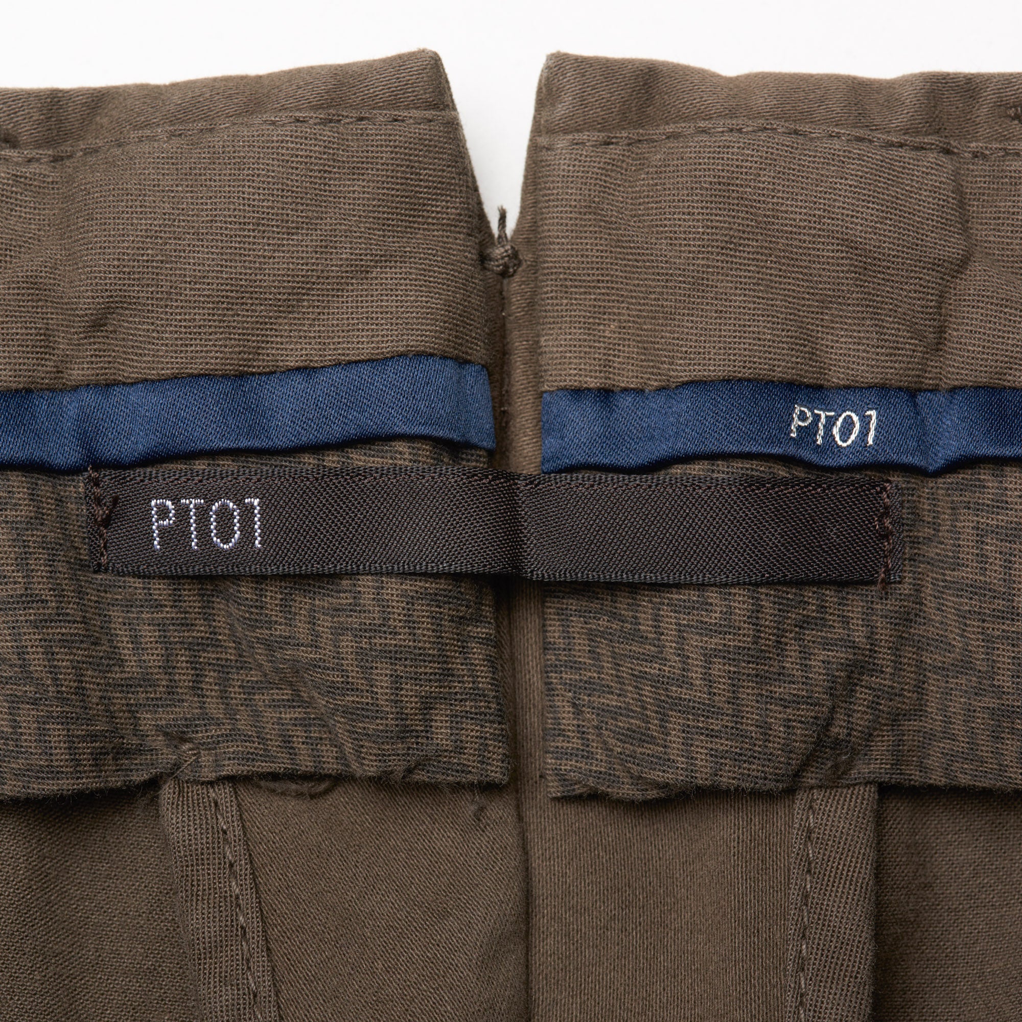 PT01 PANTALONI TORINO "Jacques" Dark Khaki Cotton Flat Front Pants NEW