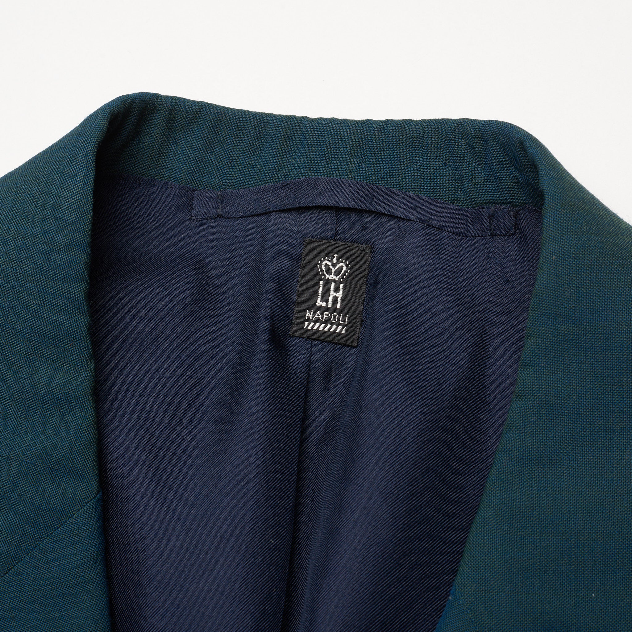 RUBINACCI Handmade Bespoke Green Wool Mohair DB Blazer Jacket EU 50 US 38 40 RUBINACCI