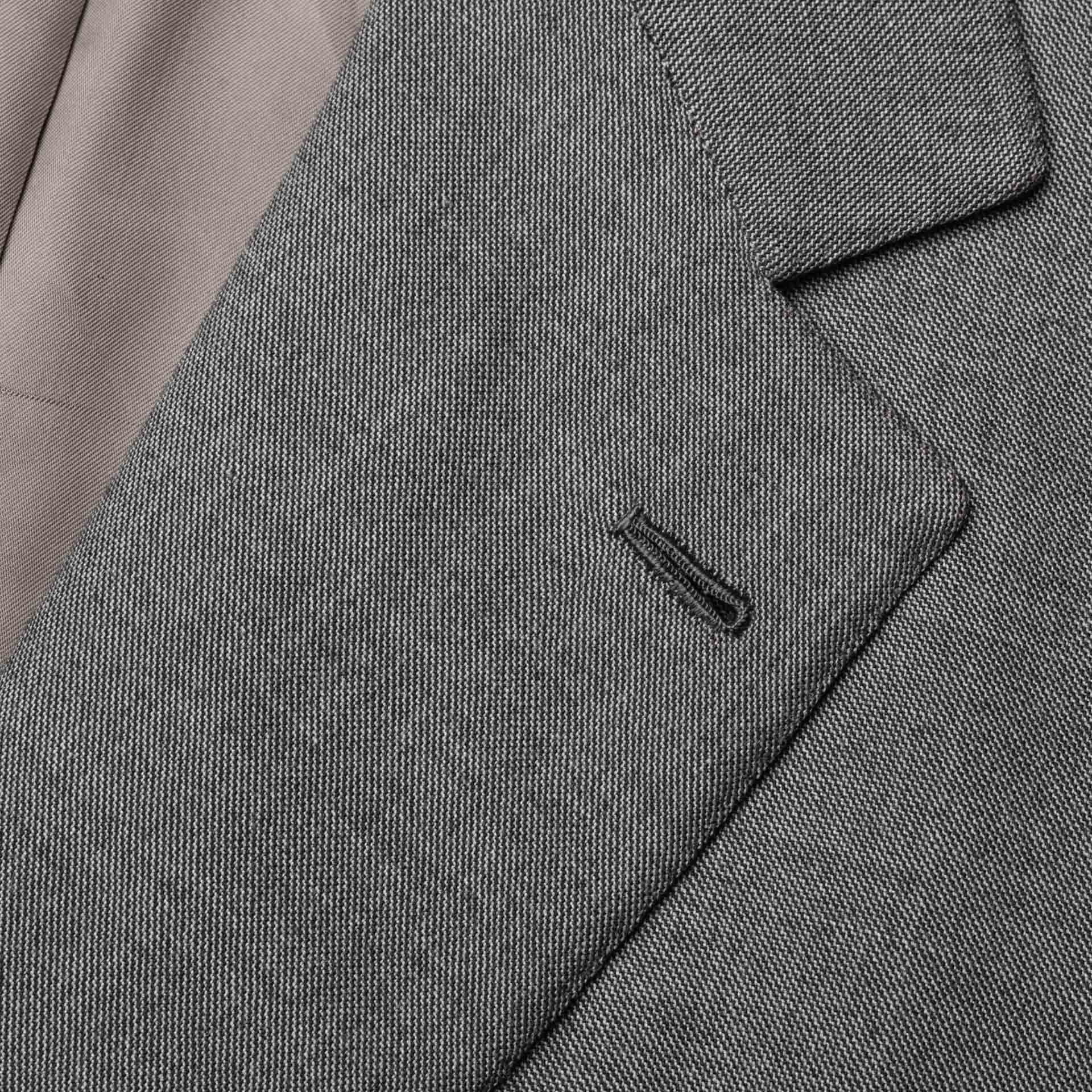 RUBINACCI LH Hand Made Bespoke Gray Wool Blazer Jacket EU 50 US 40 Long