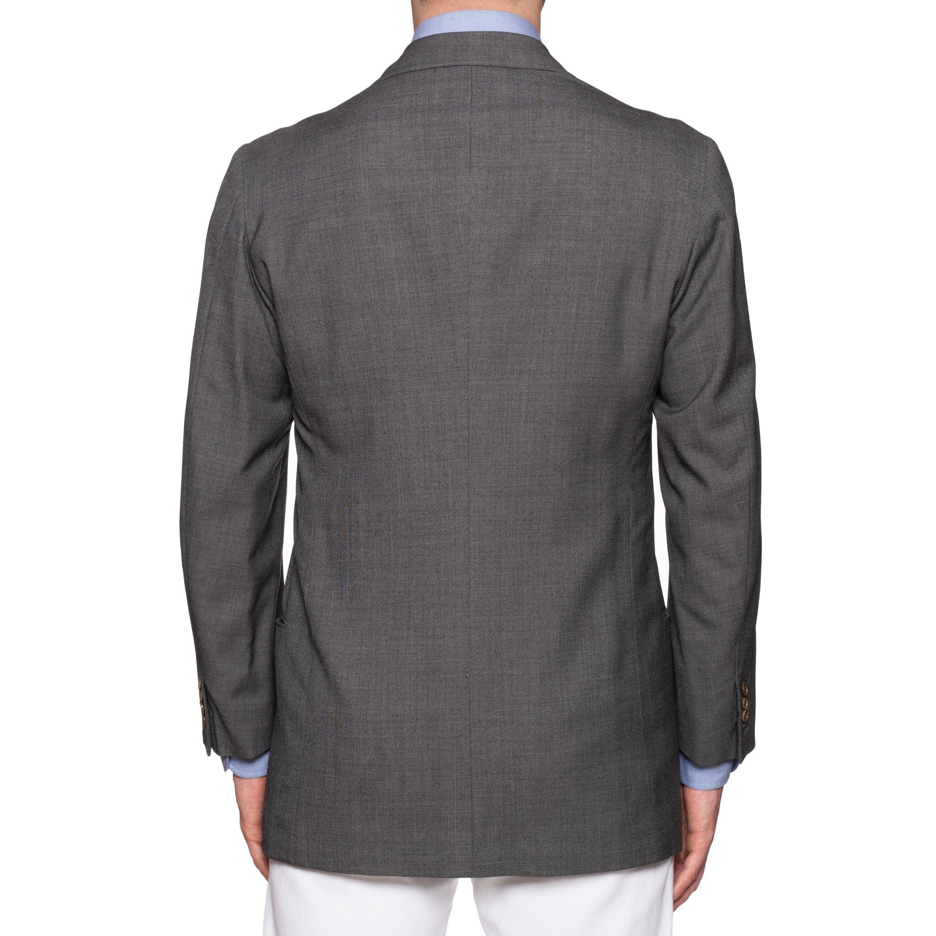 RUBINACCI LH Hand Made Bespoke Gray Wool Blazer Jacket EU 50 US 40 Long