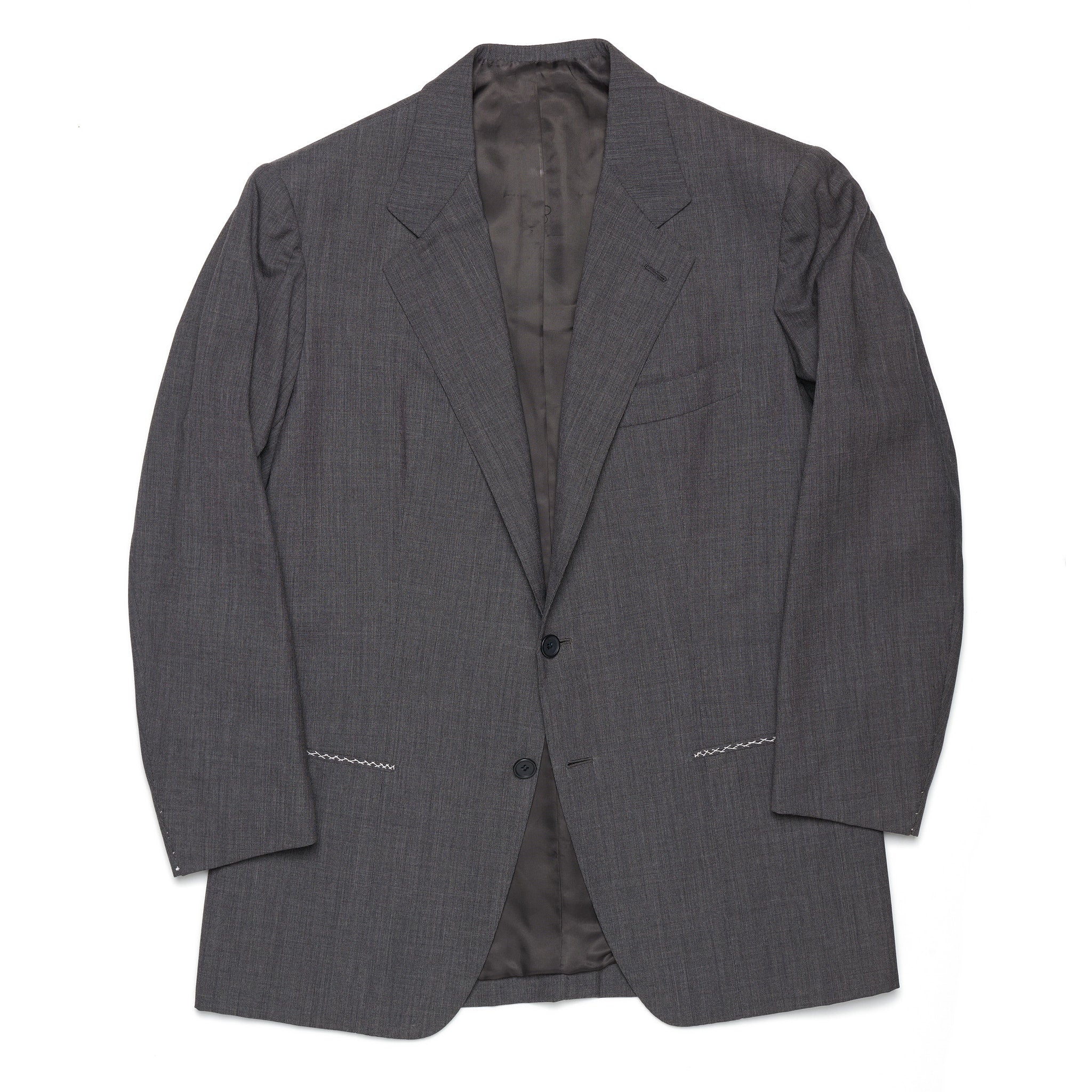 RUBINACCI LH Hand Made Bespoke Gray Wool Blazer Jacket EU 52 NEW US 40