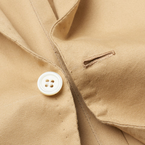 RUBINACCI LH Hand Made Bespoke Beige Cotton Blazer Jacket EU 52 NEW US 42