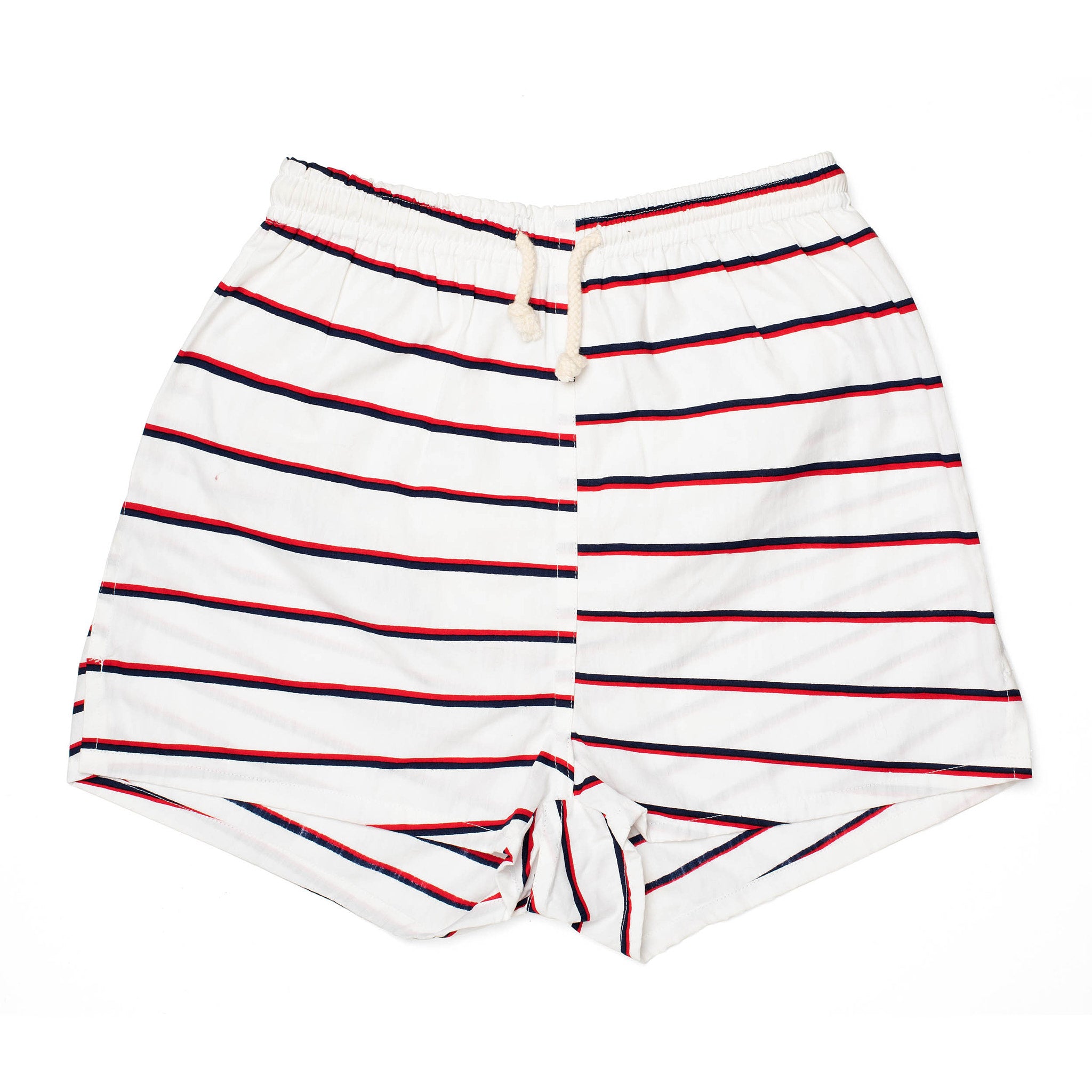 RUBINACCI Napoli White Striped Cotton Bathing Suit Swim Shorts Trunks NEW XS