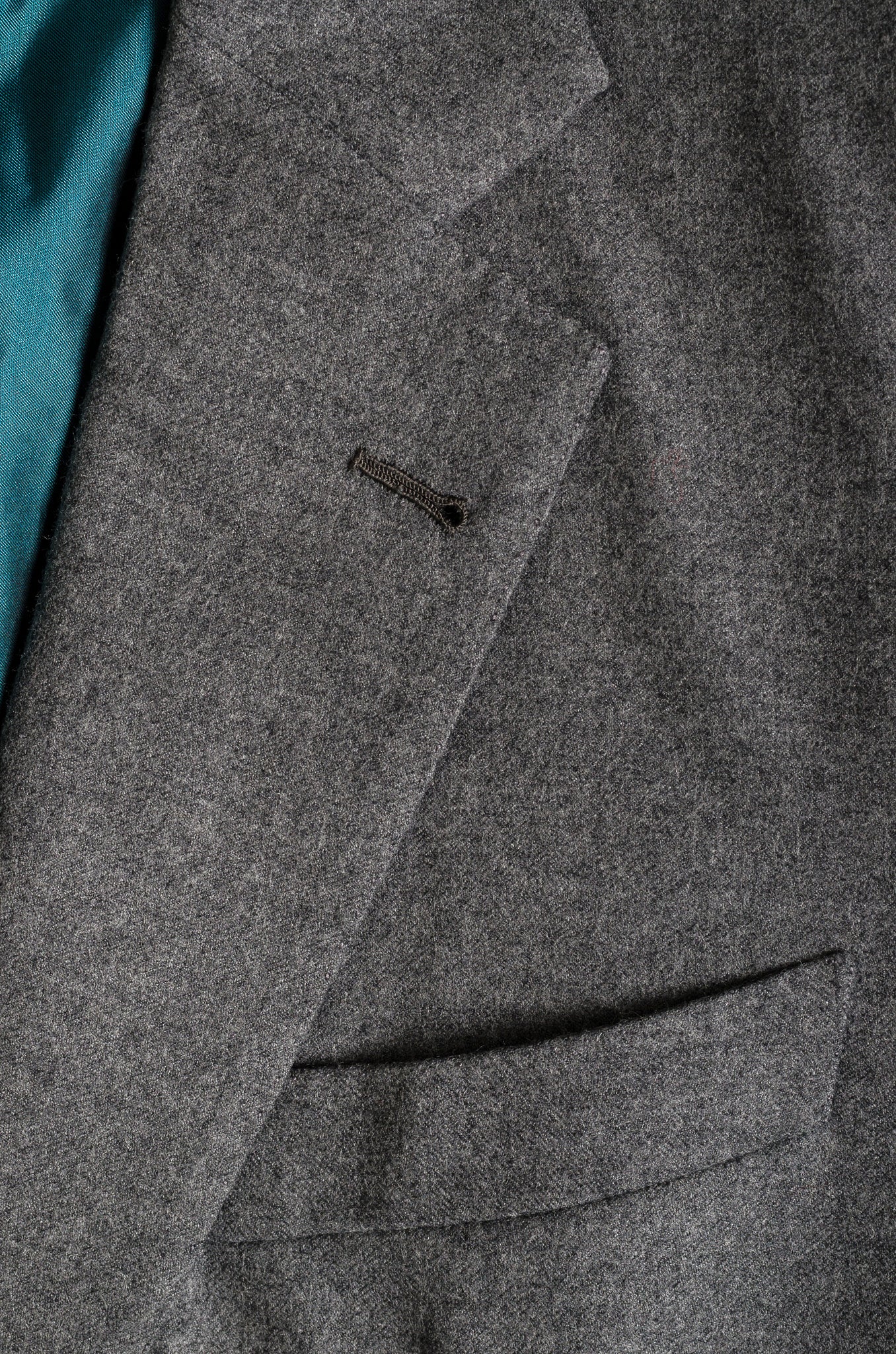 RUBINACCI Handmade Bespoke Gray Wool Flannel Blazer Jacket EU 50 US 38 40