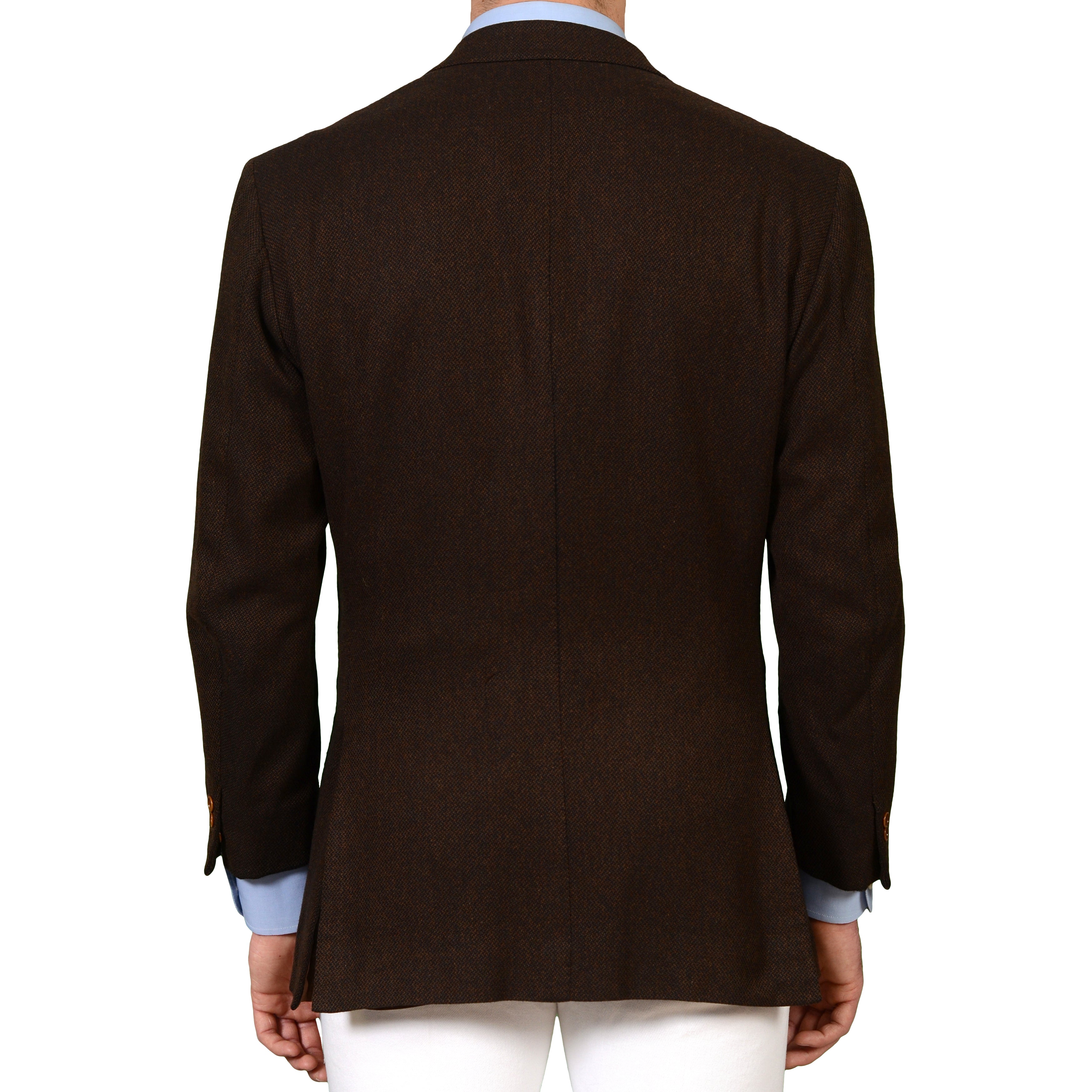 RUBINACCI LH Bespoke Brown Wool Cashmere Blazer Jacket EU 54 US 44 Athletic RUBINACCI