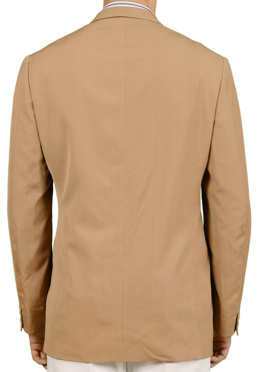 RUBINACCI LH Hand Made Bespoke Solid Brown Cotton Jacket EU 54 US 44 Long - SARTORIALE - 2