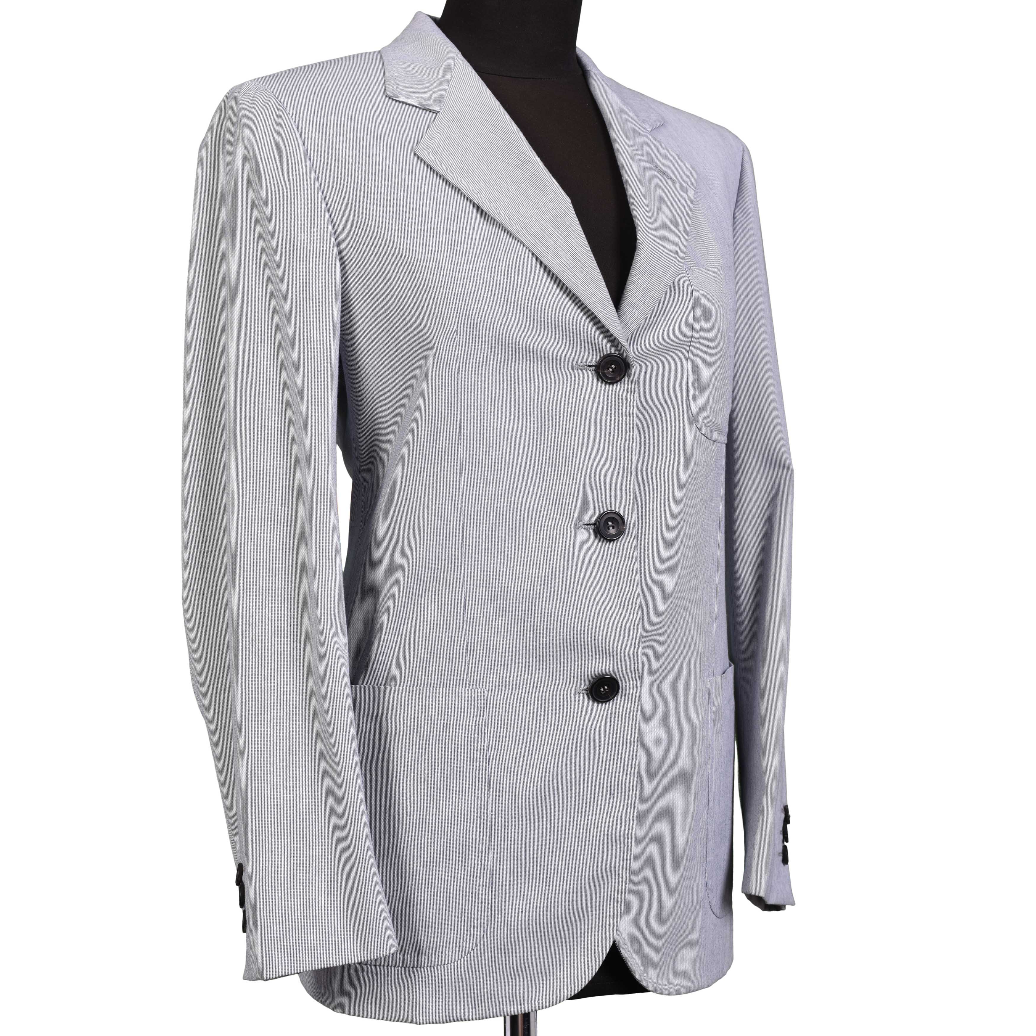 RUBINACCI LH Handmade Light Blue Cotton Blend Women Blazer Jacket IT 42 US 6 WOMEN'S BOUTIQUE