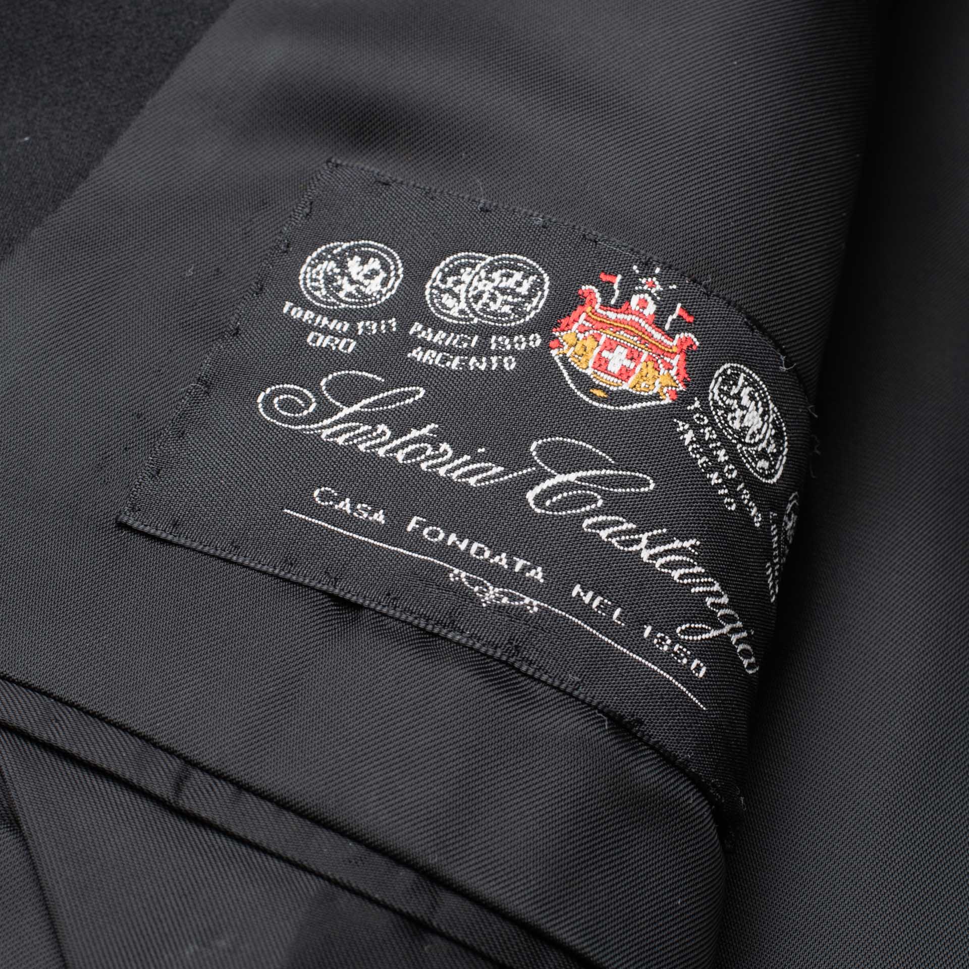 SARTORIA CASTANGIA Black Wool Notch Lapel Tuxedo Suit EU 50 NEW US 40 CASTANGIA