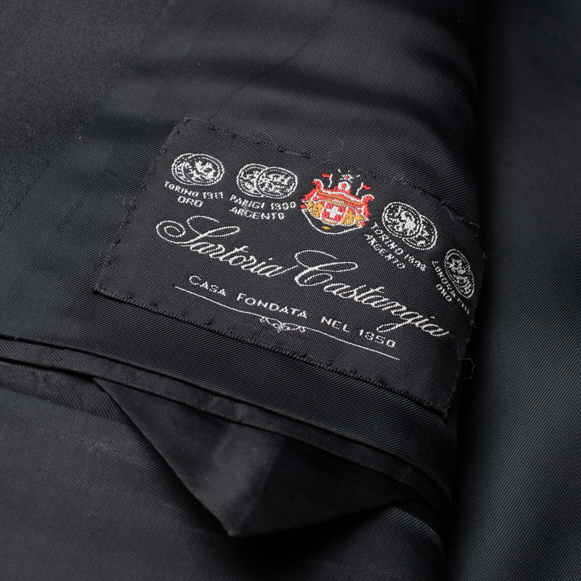 SARTORIA CASTANGIA Black Wool Tuxedo Notch Lapel Suit EU 50 NEW US 40 CASTANGIA
