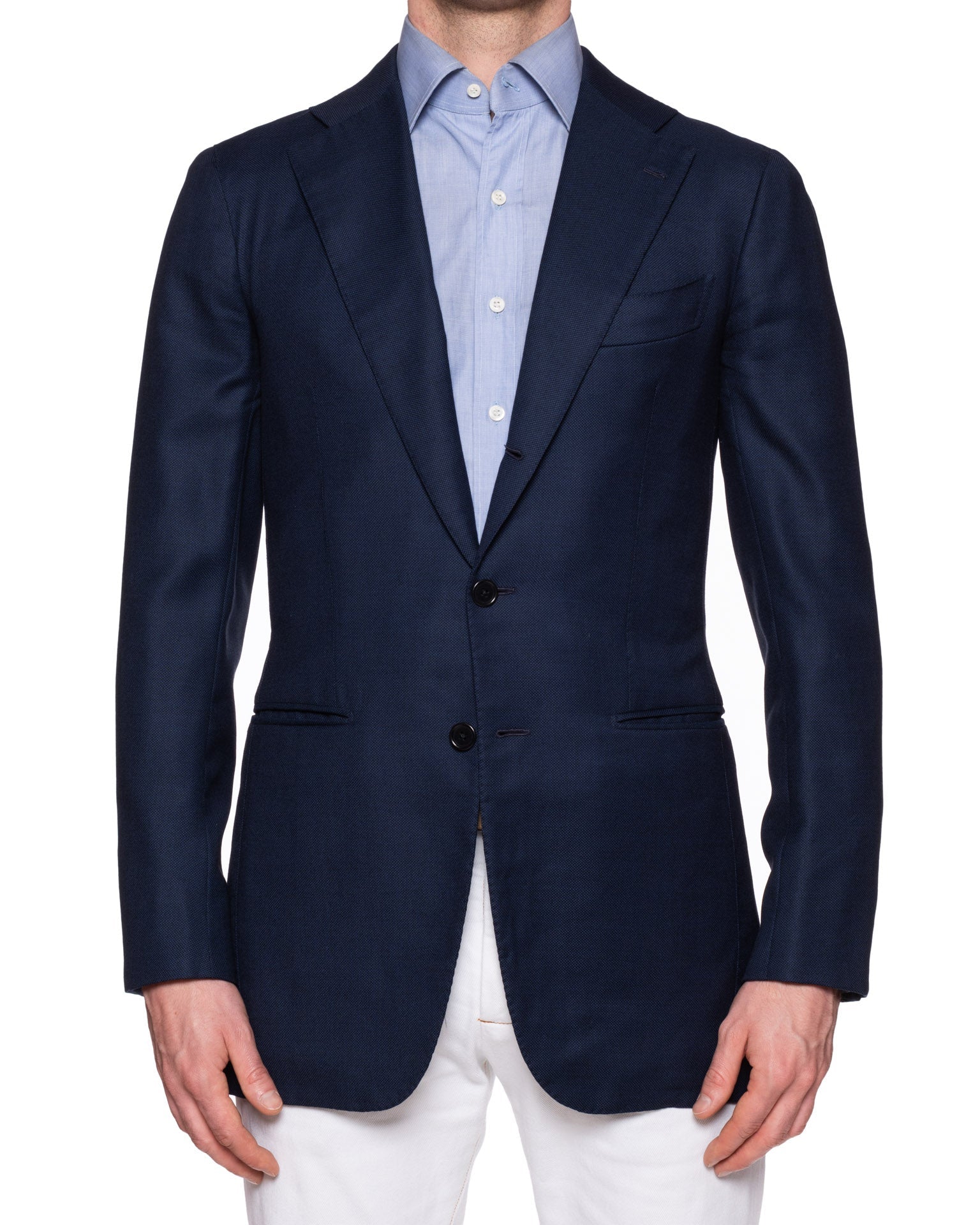 SARTORIA CHIAIA Bespoke Blue CERRUTI Wool Super 130's Jacket EU 46 US 36 Long SARTORIA CHIAIA