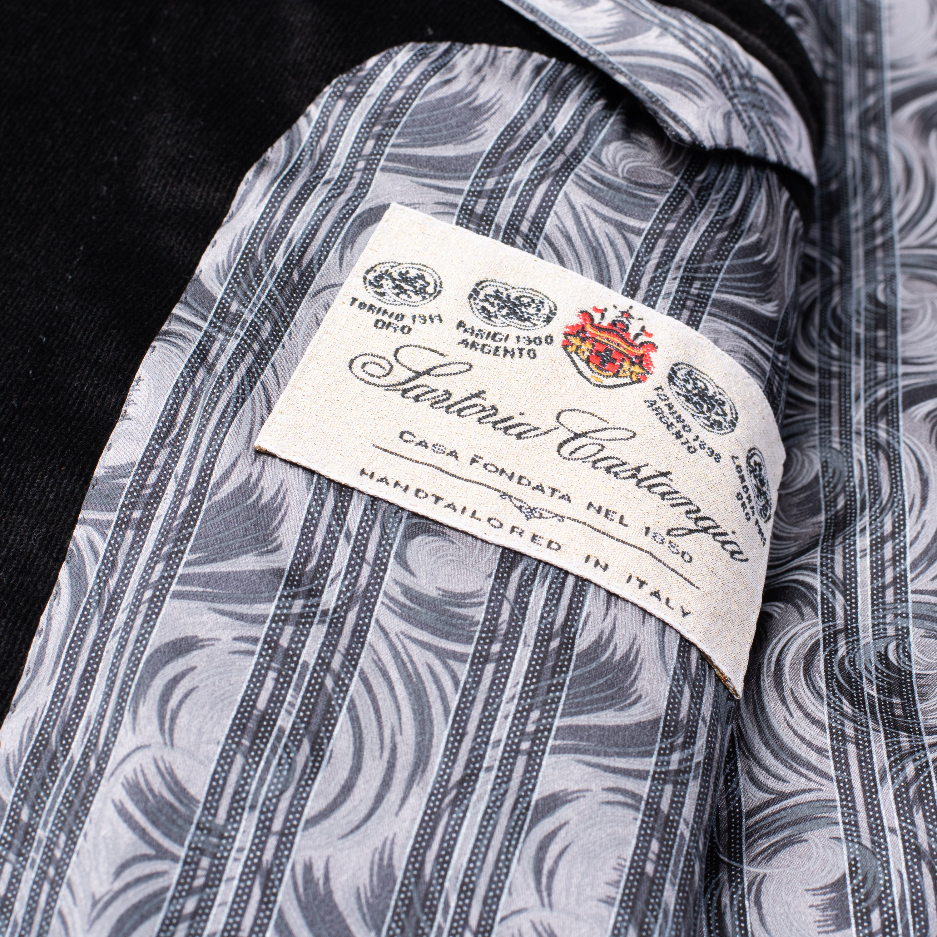 SARTORIA CASTANGIA Black Cotton Velvet Shawl Collar Jacket Silk Lining 50 NEW 40 CASTANGIA