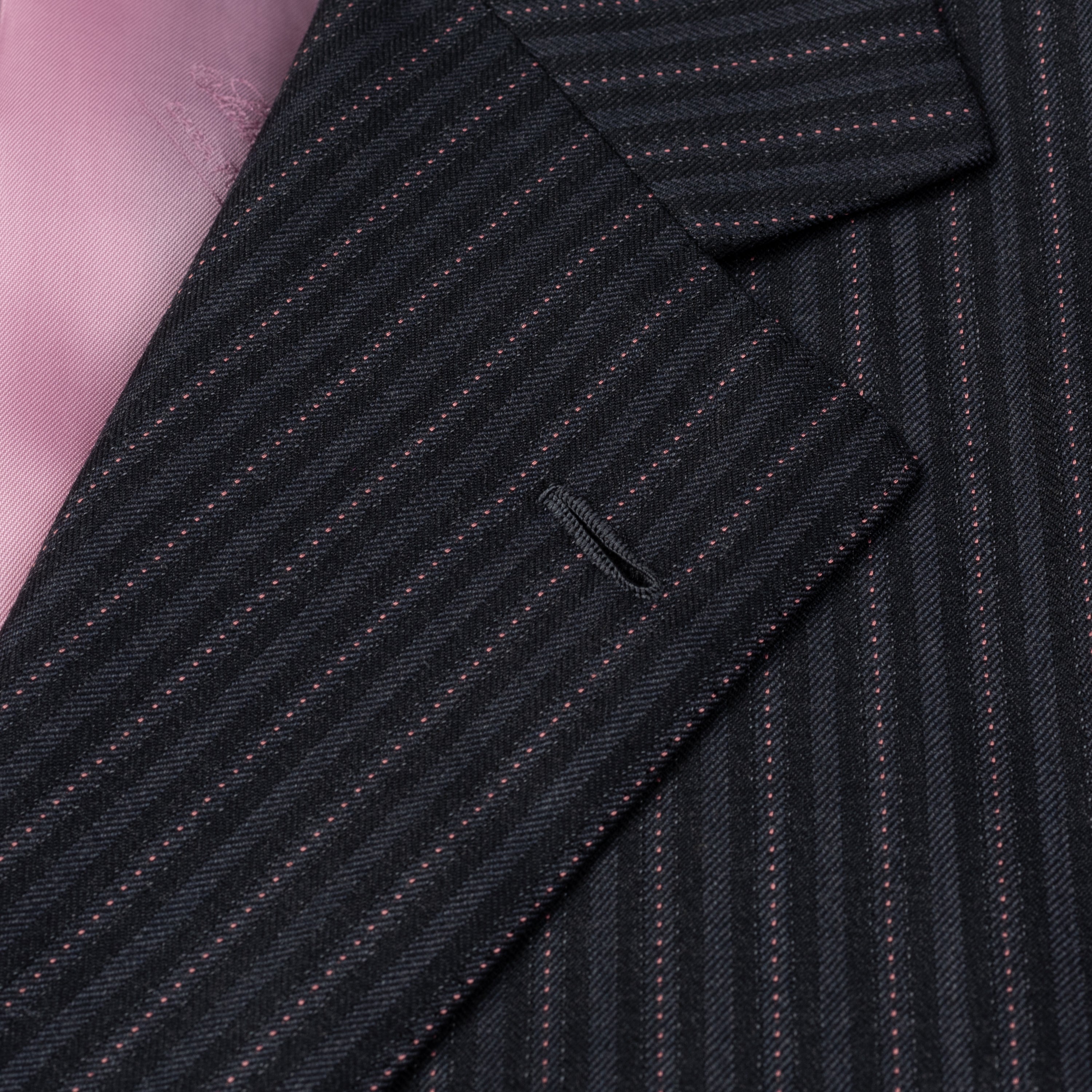SARTORIA CASTANGIA Black Herringbone Striped Wool Super 130's Jacket 53 NEW 43 CASTANGIA