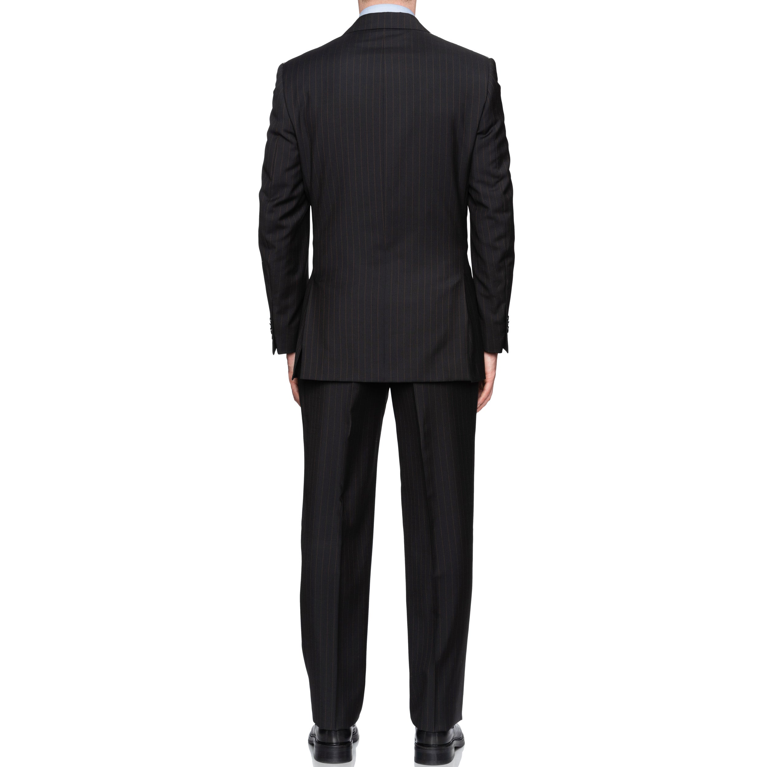 SARTORIA CASTANGIA Black Striped Wool Suit EU 50 NEW US 40 CASTANGIA