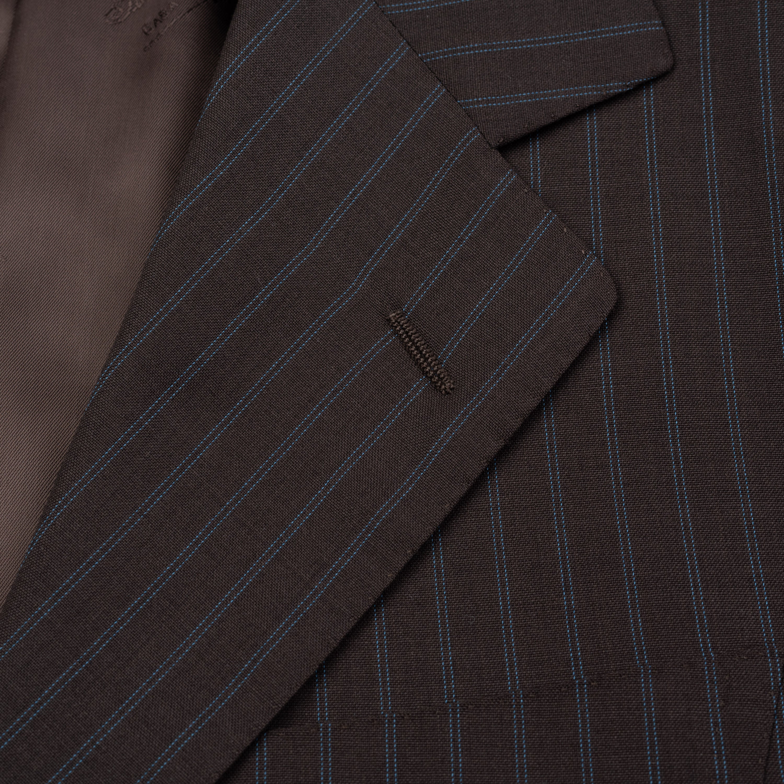 SARTORIA CASTANGIA Handmade Brown Striped Wool Super 120's Suit NEW CASTANGIA