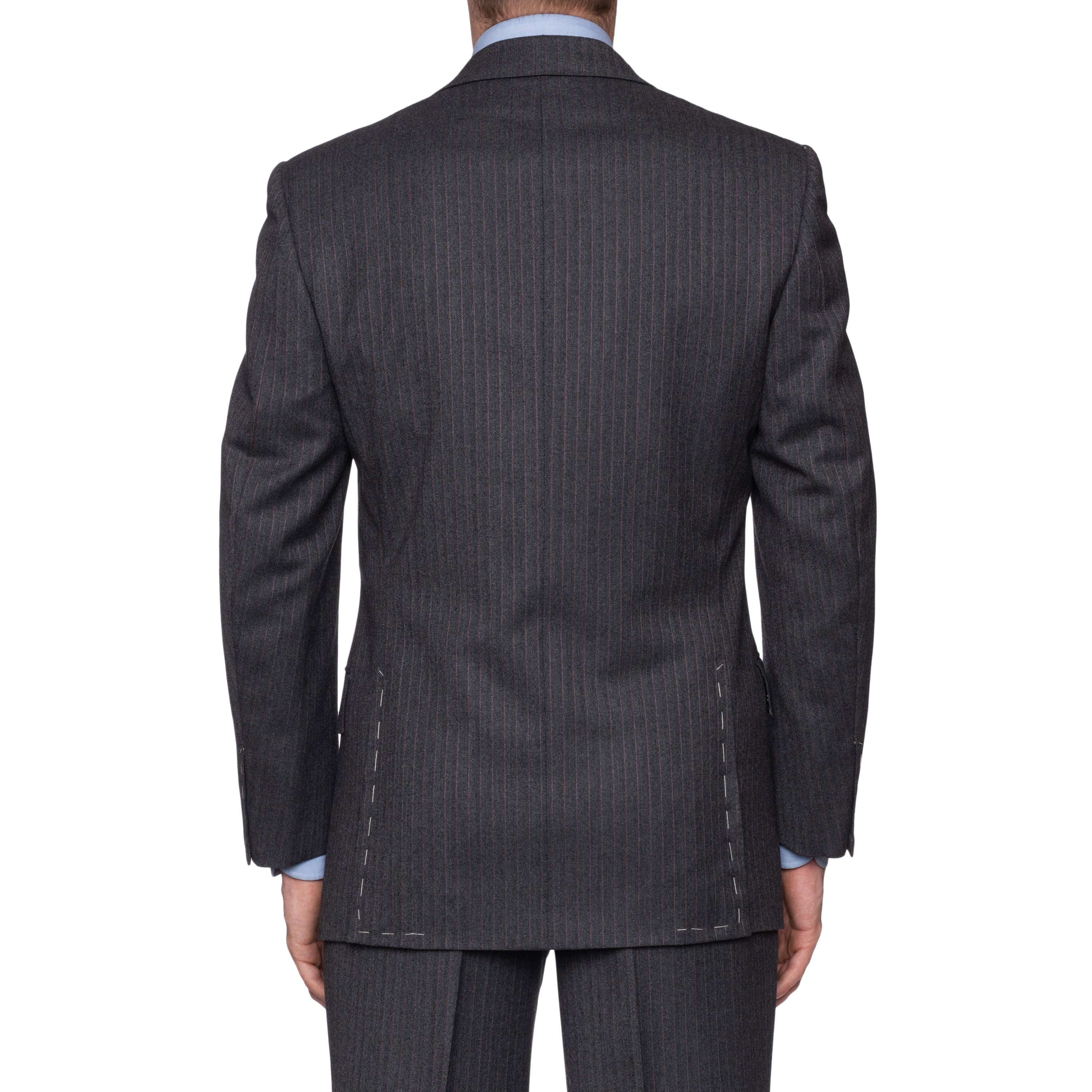 SARTORIA CASTANGIA Gray Herringbone Merino Wool Super 120's Suit 48 NEW 38 CASTANGIA